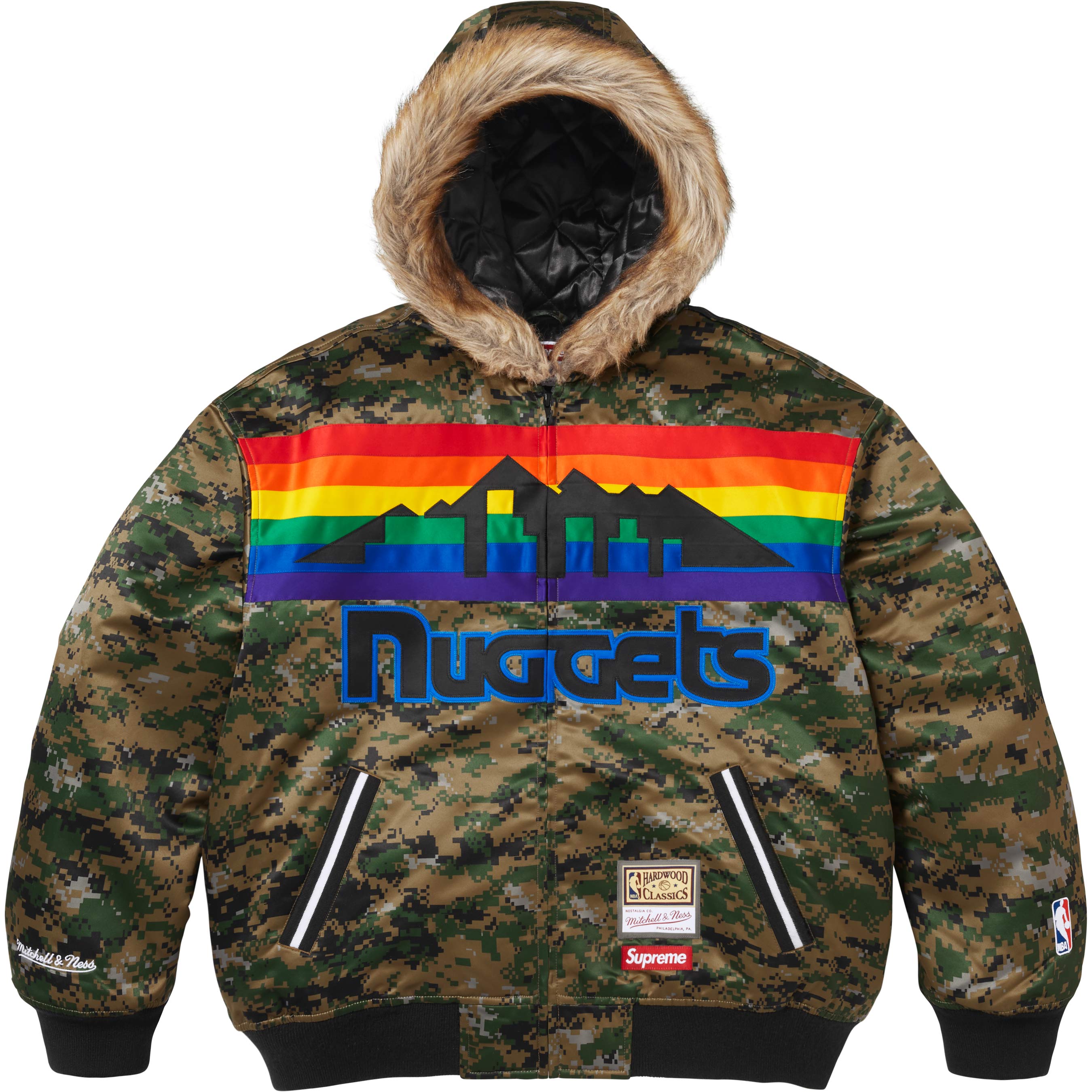 Supreme®/Mitchell & Ness® Teams Hooded Satin Varsity Jacket