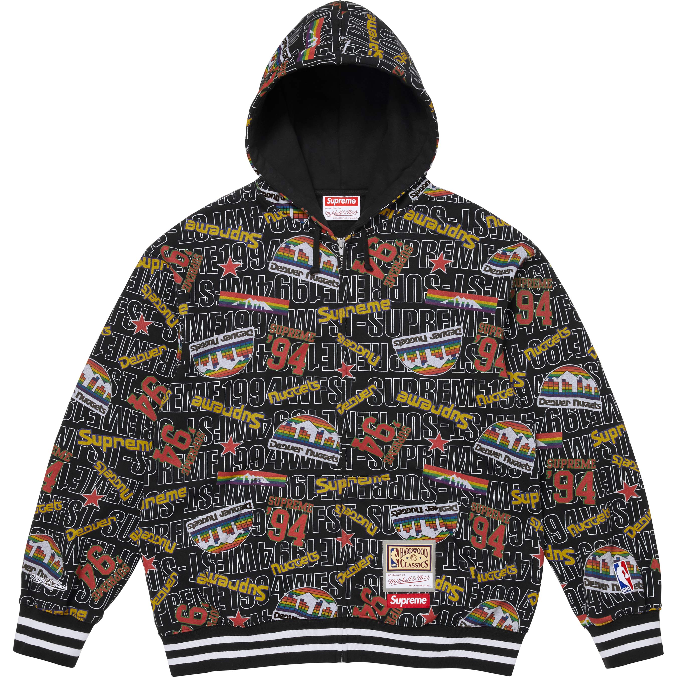 Supreme®/Mitchell & Ness® Teams Zip Up Hooded Sweatshirt