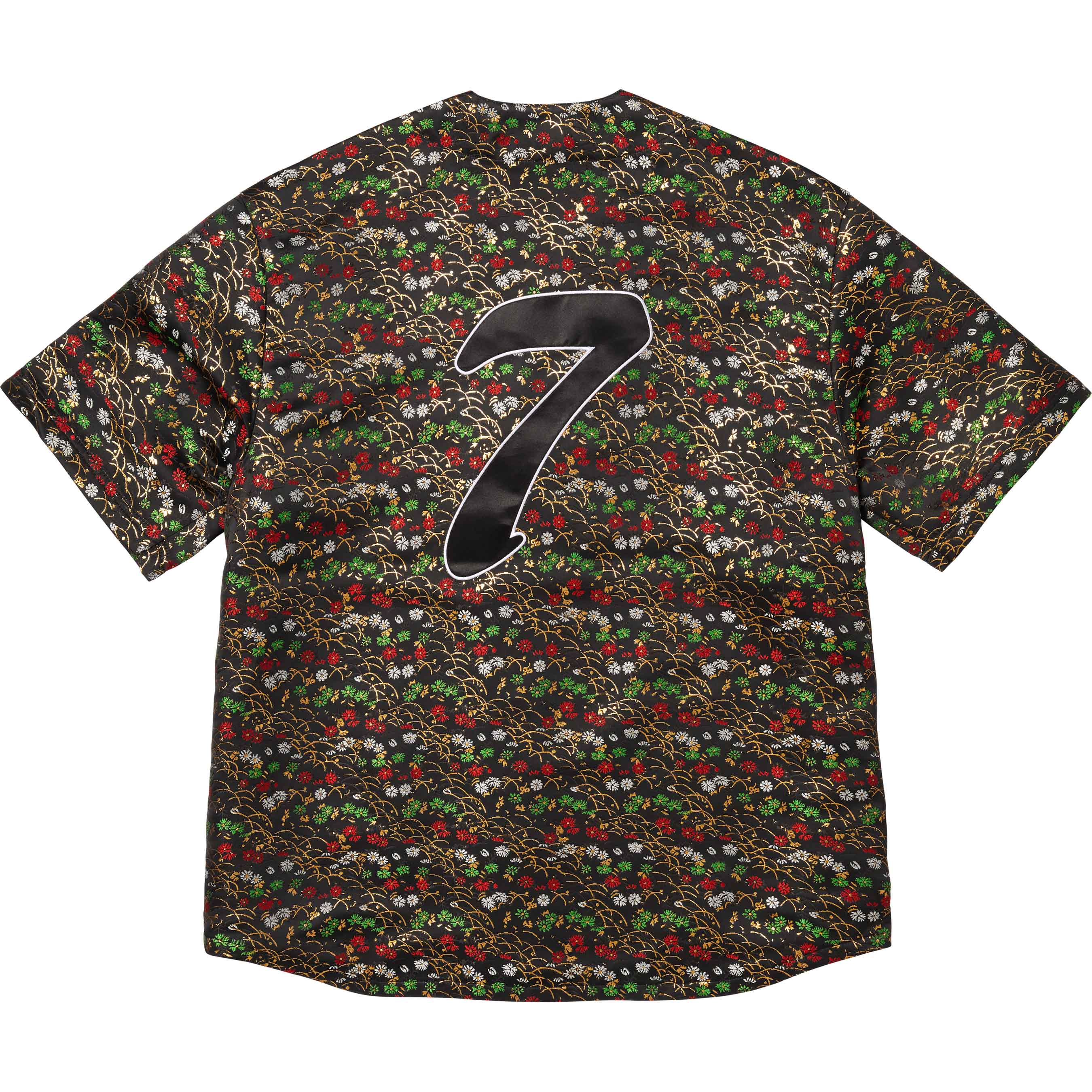 Floral Jacquard Baseball Jersey