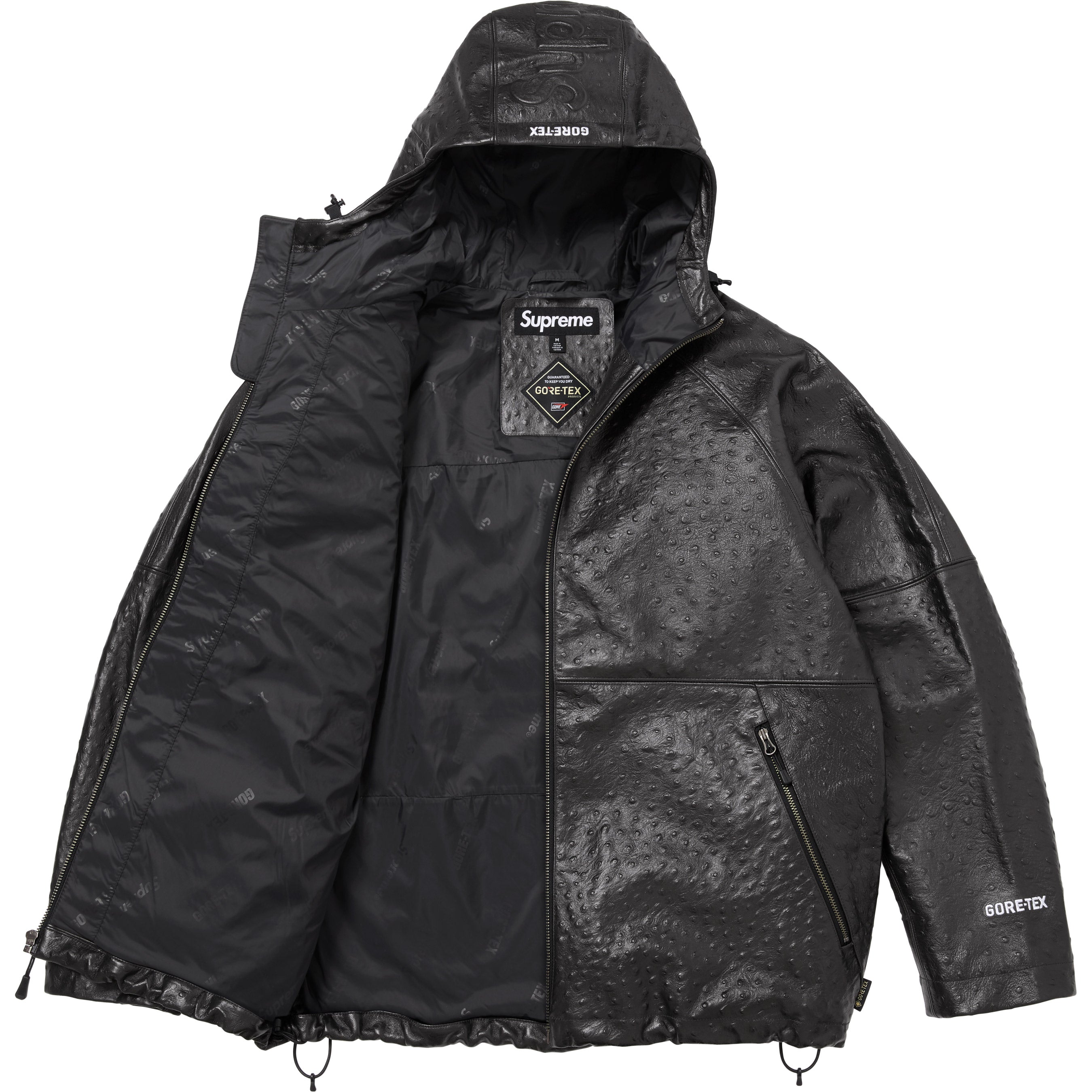 GORE-TEX Ostrich Embossed Leather Jacket