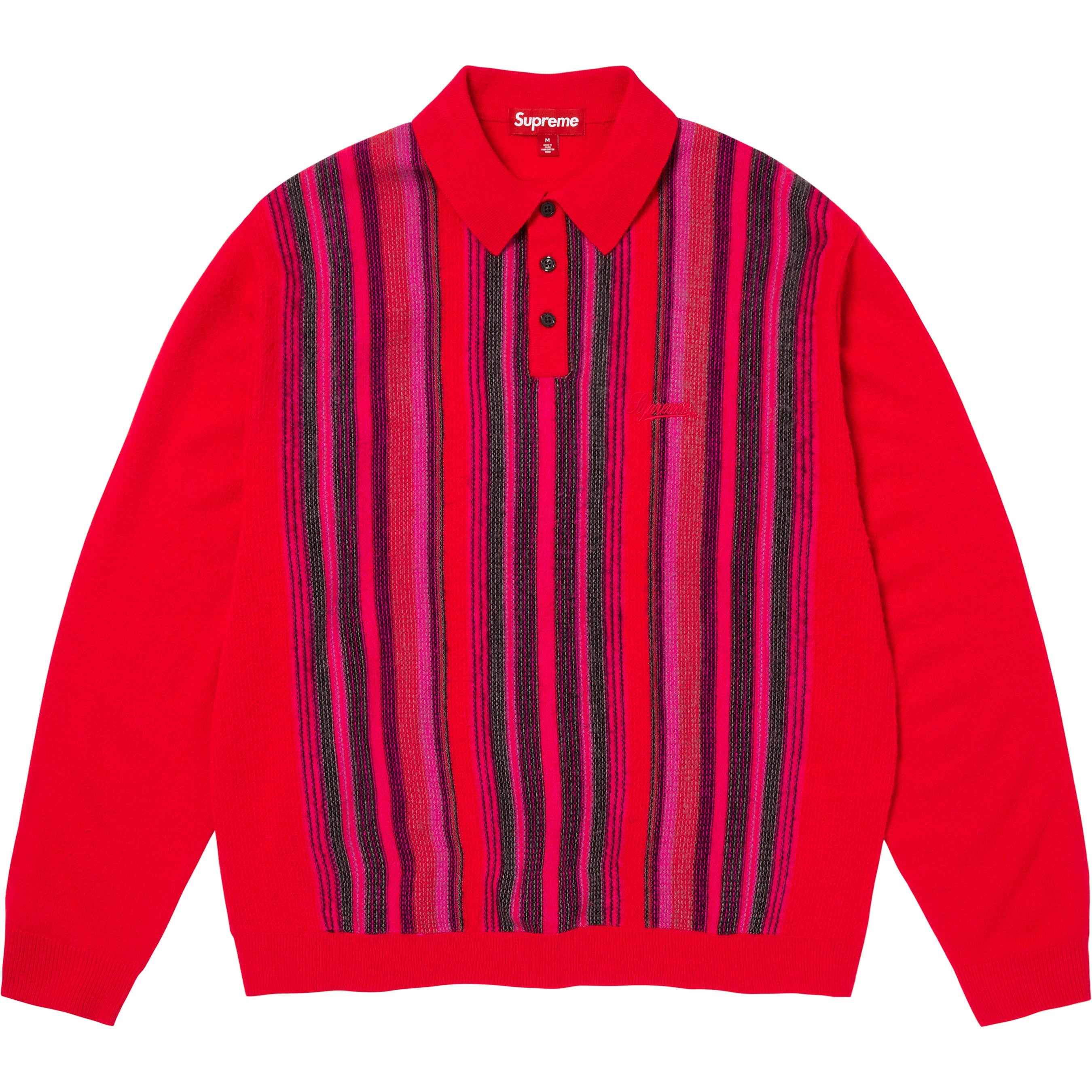 Multi Stripe Polo Sweater
