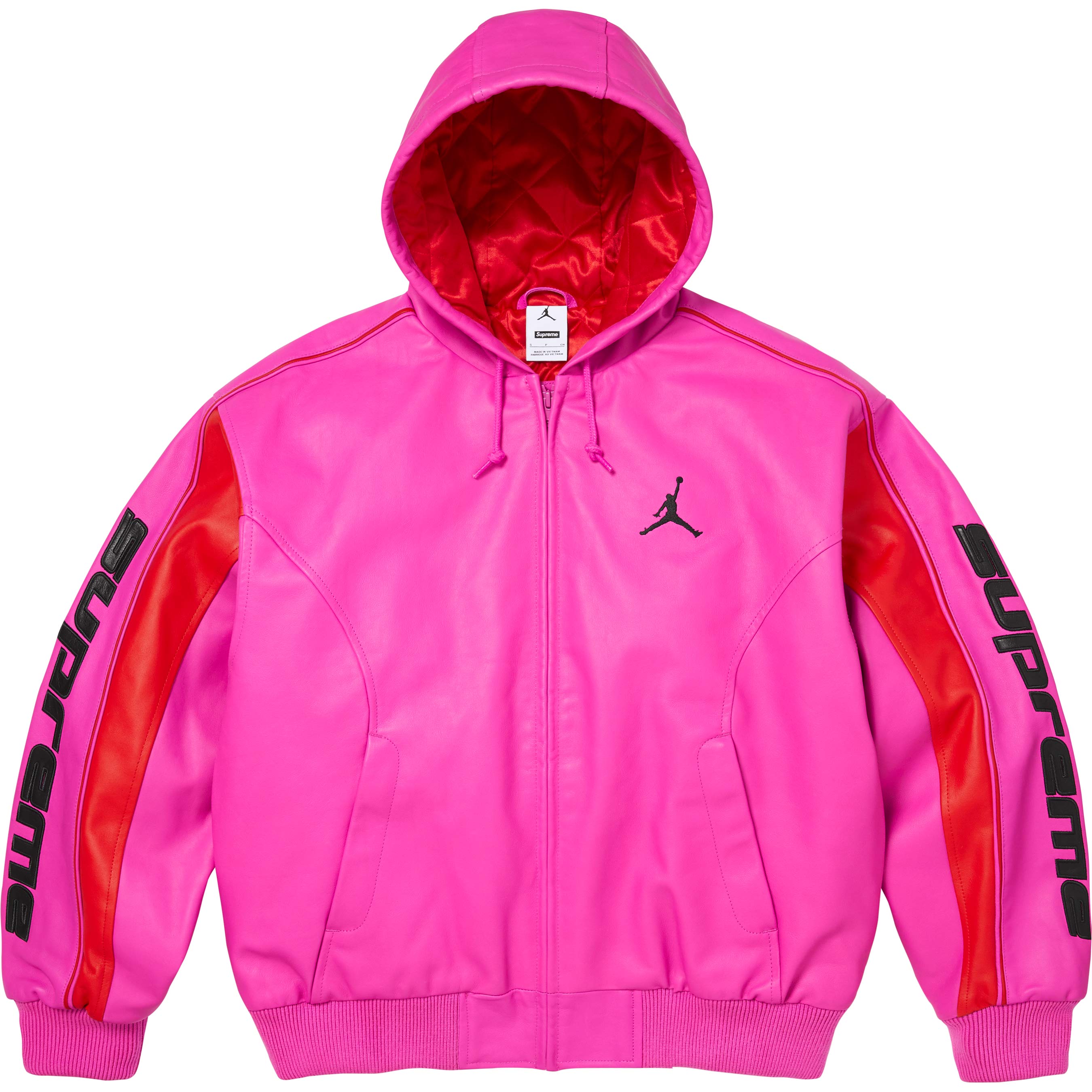 Supreme®/Jordan® Hooded Leather Jacket