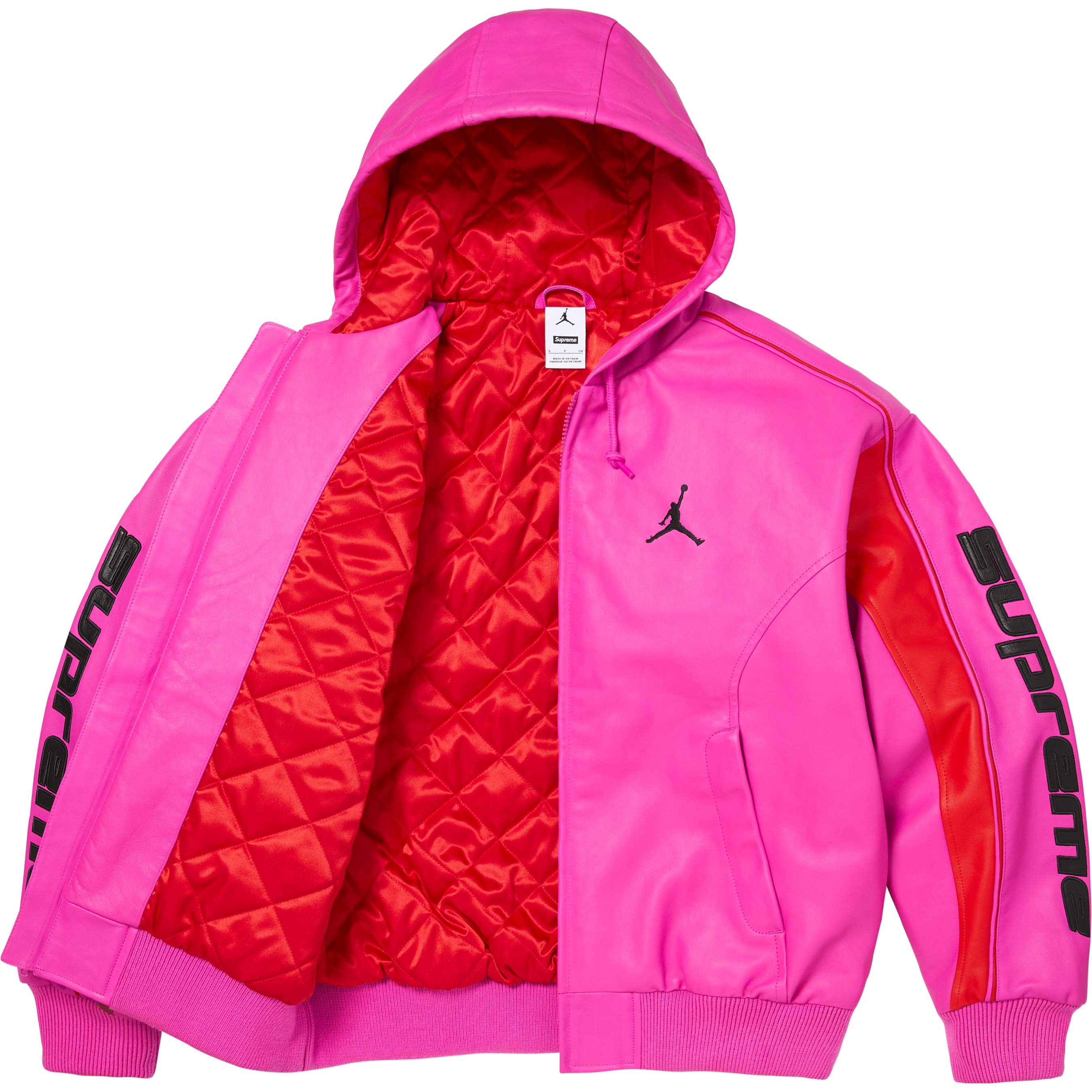 Supreme®/Jordan® Hooded Leather Jacket