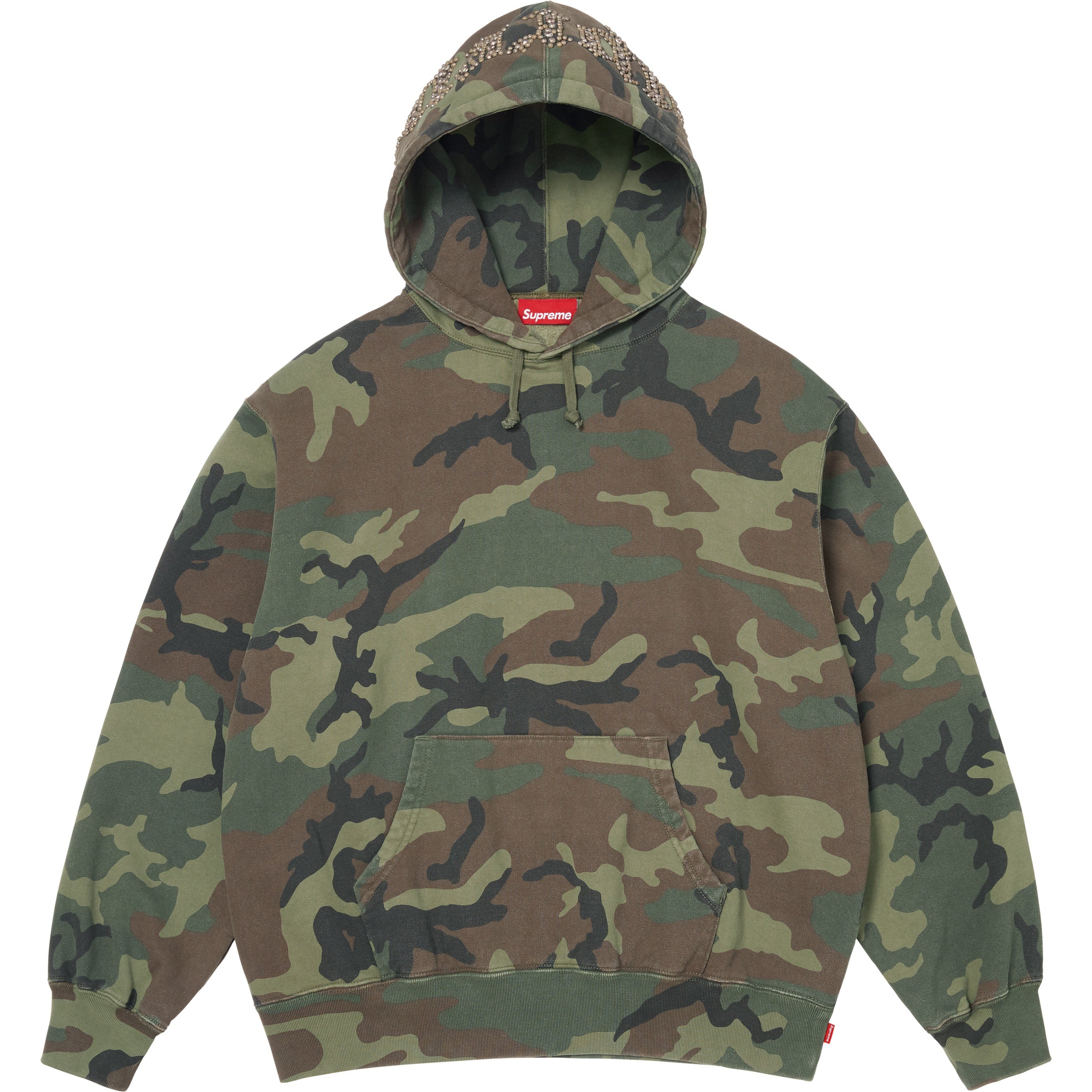 Overdyed Studded Hooded Sweatshirt