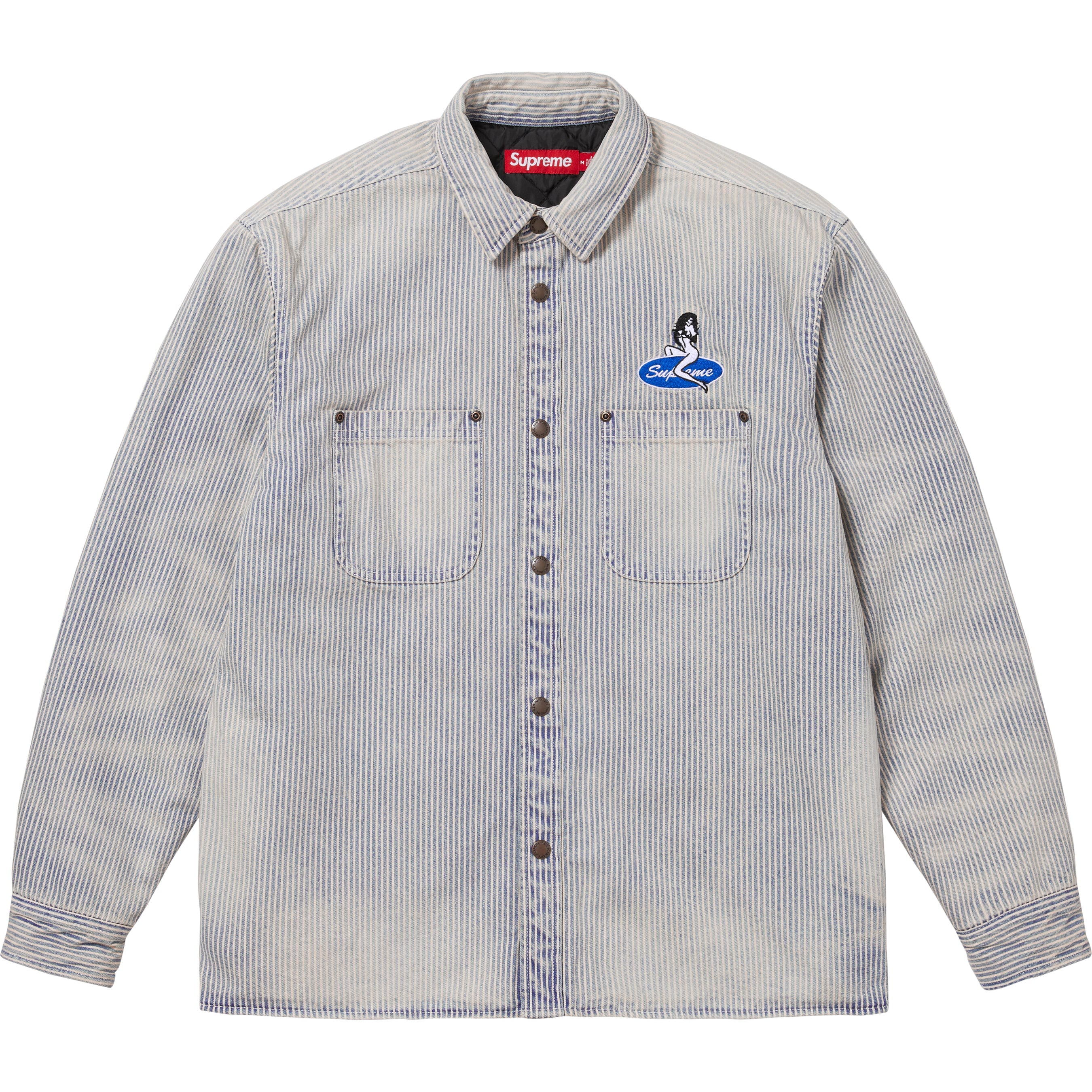 Quilted Lined Denim Snap Shirt