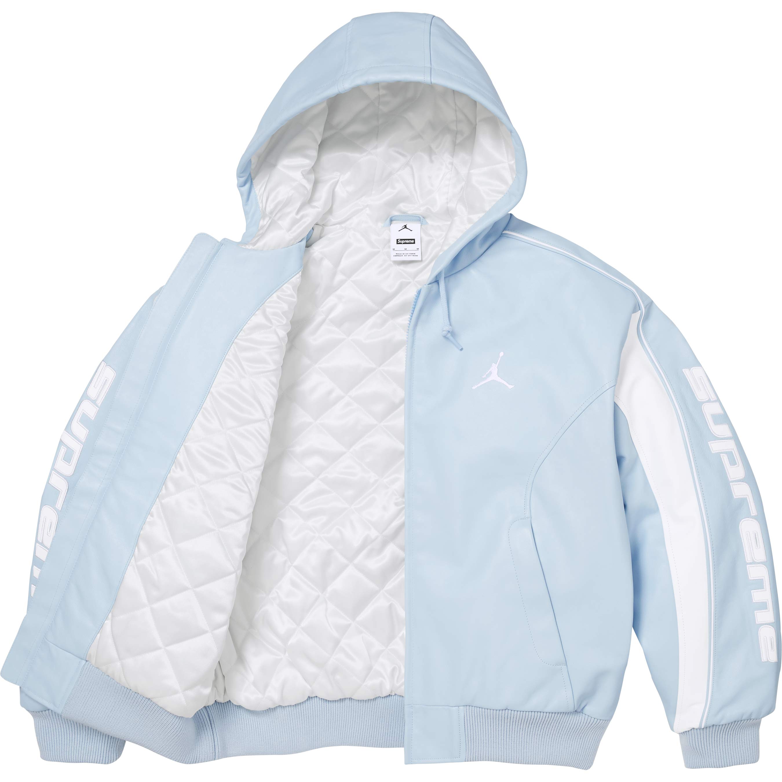 Supreme®/Jordan® Hooded Leather Jacket
