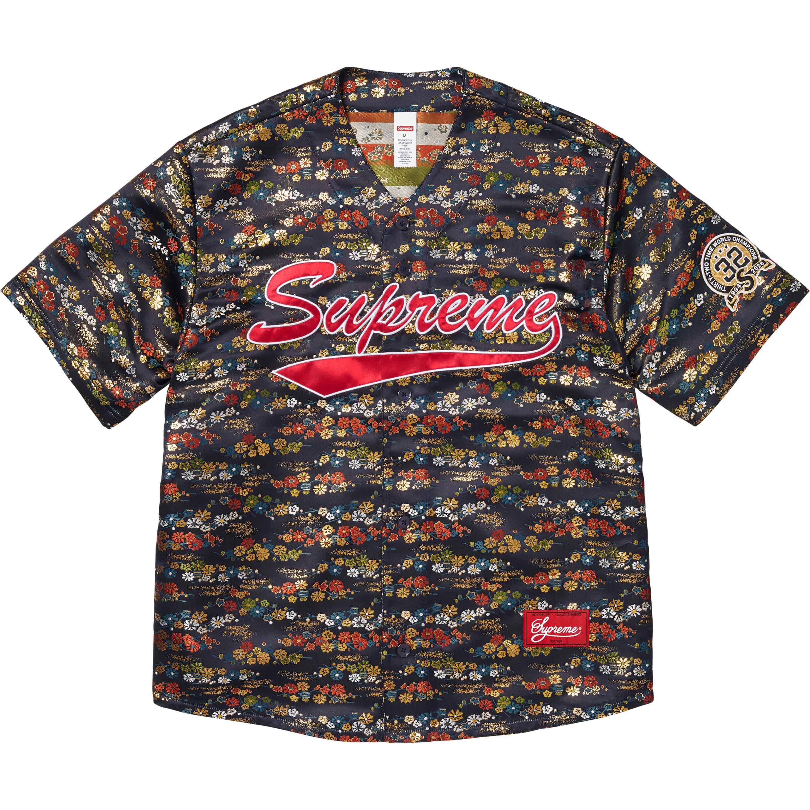 Floral Jacquard Baseball Jersey