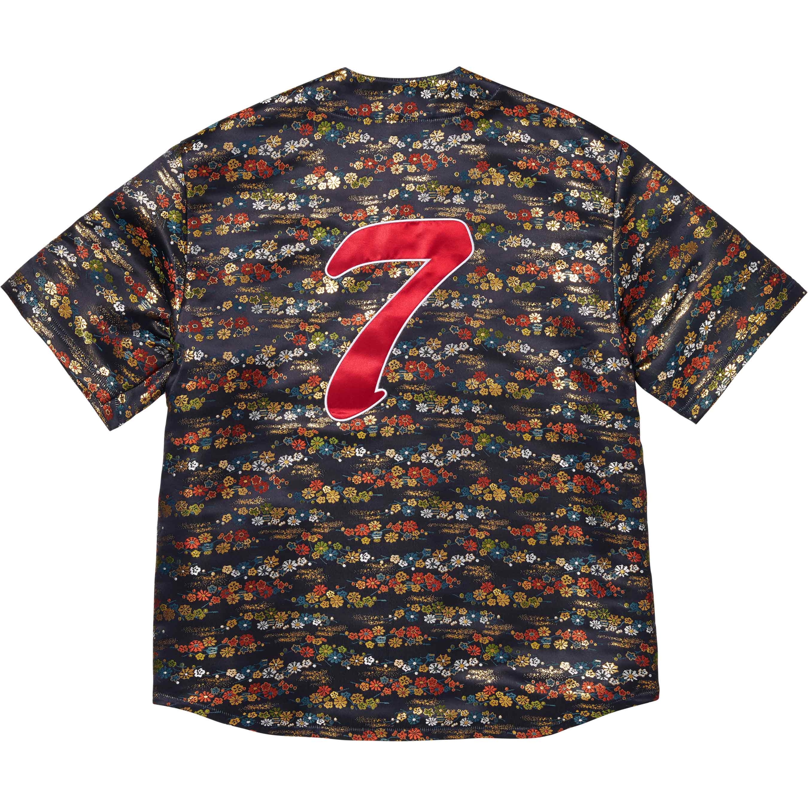 Floral Jacquard Baseball Jersey