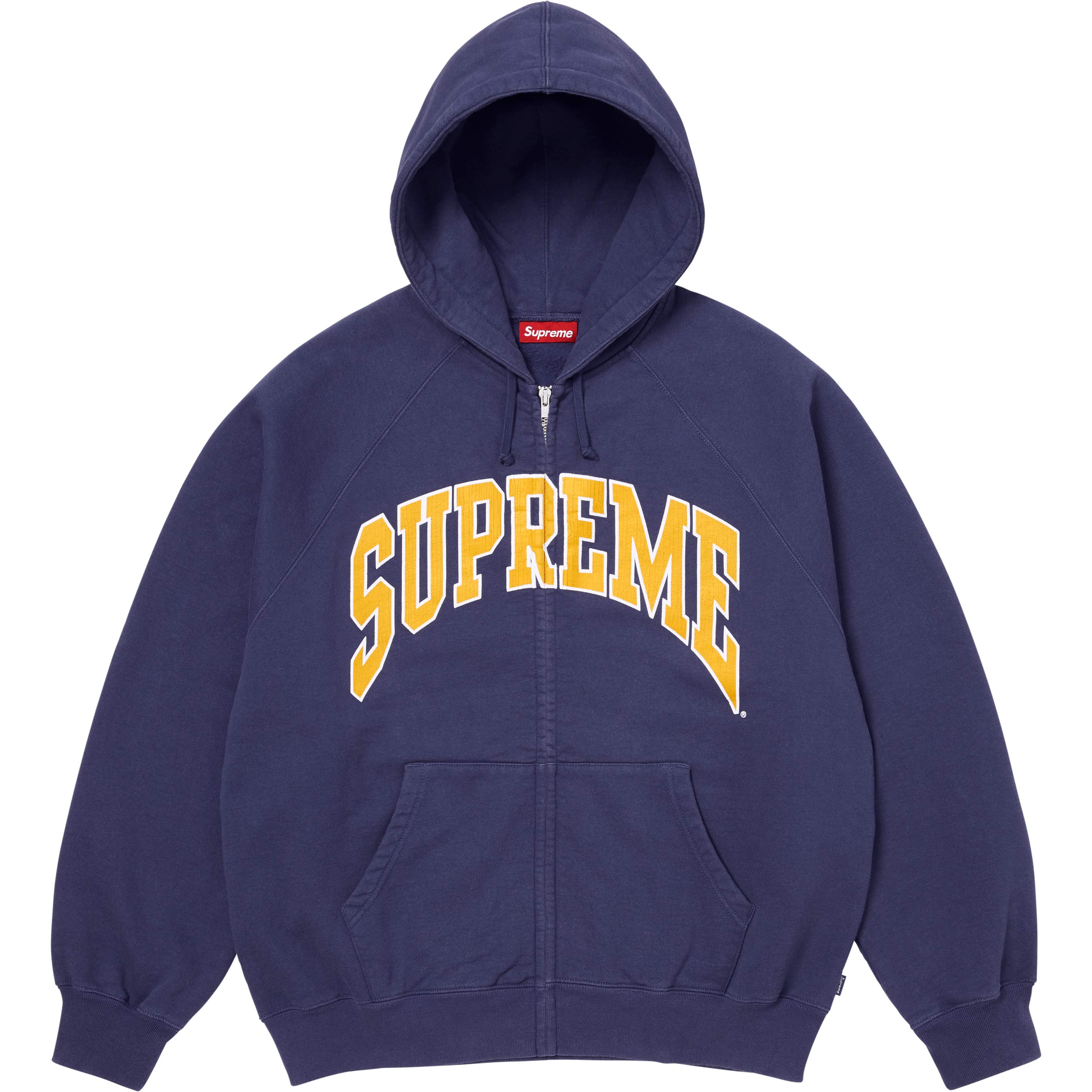 Cracked Raglan Zip Up Hooded Sweatshirt