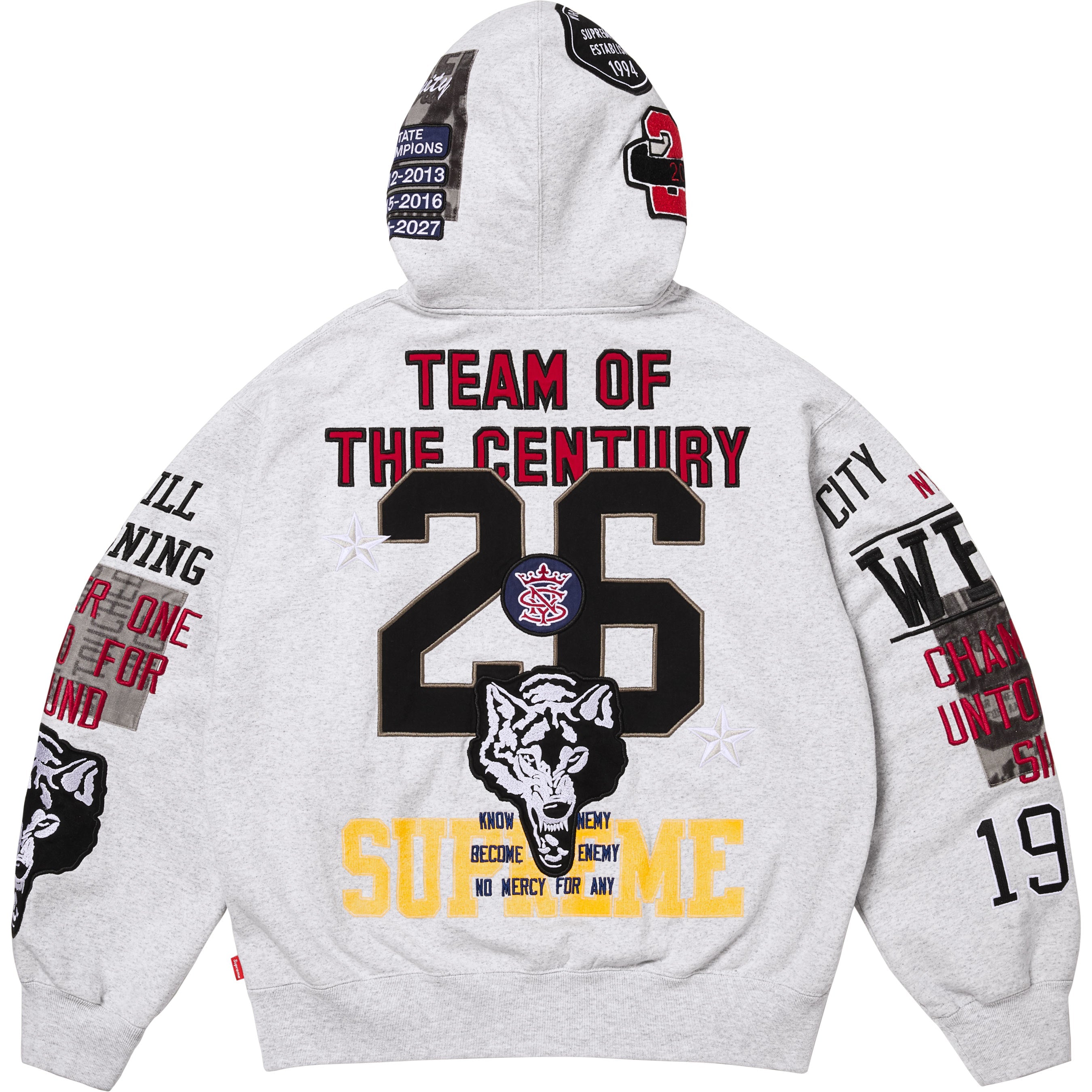 Warriors Appliqué Zip Up Hooded Sweatshirt