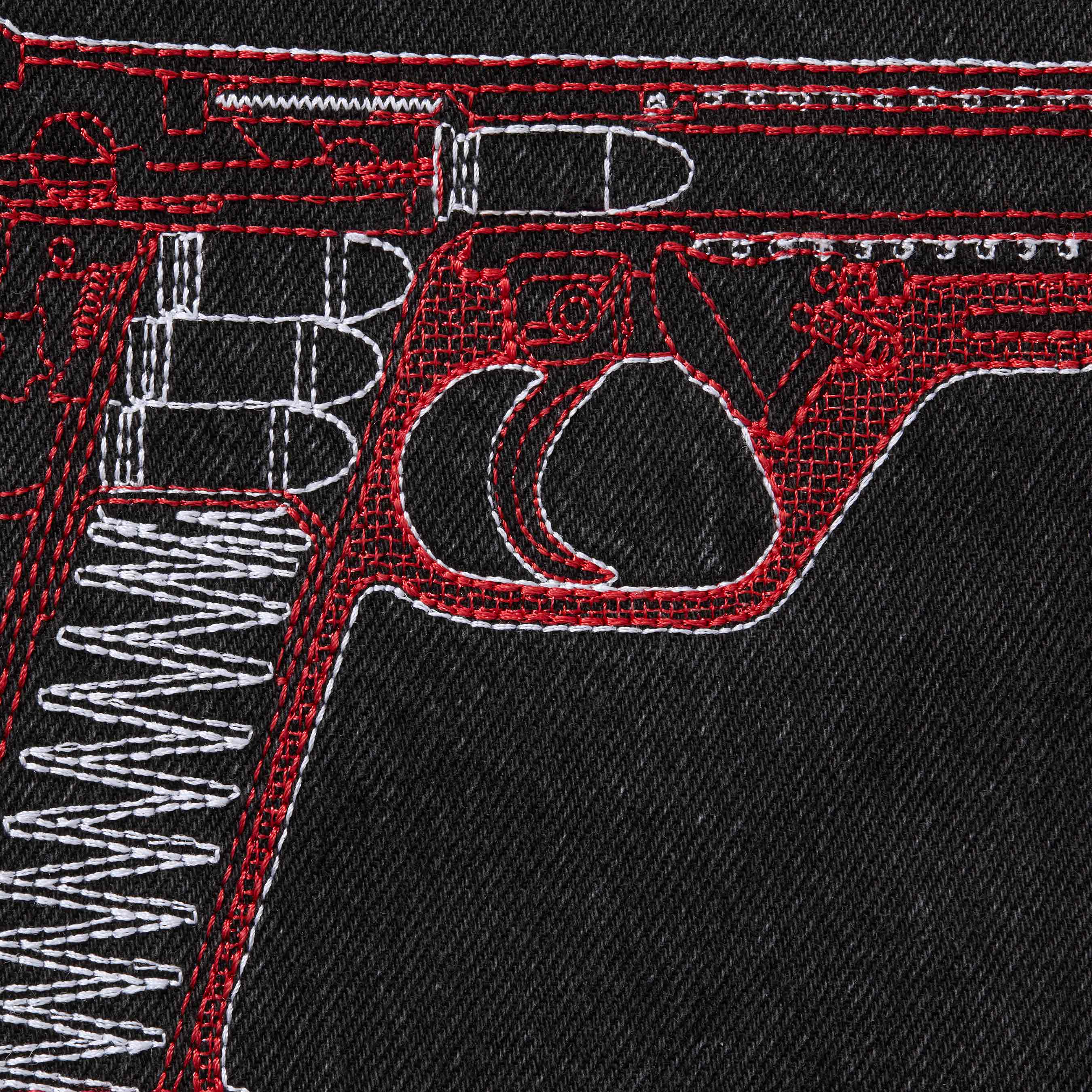 Guns Embroidered Loose Fit Jean