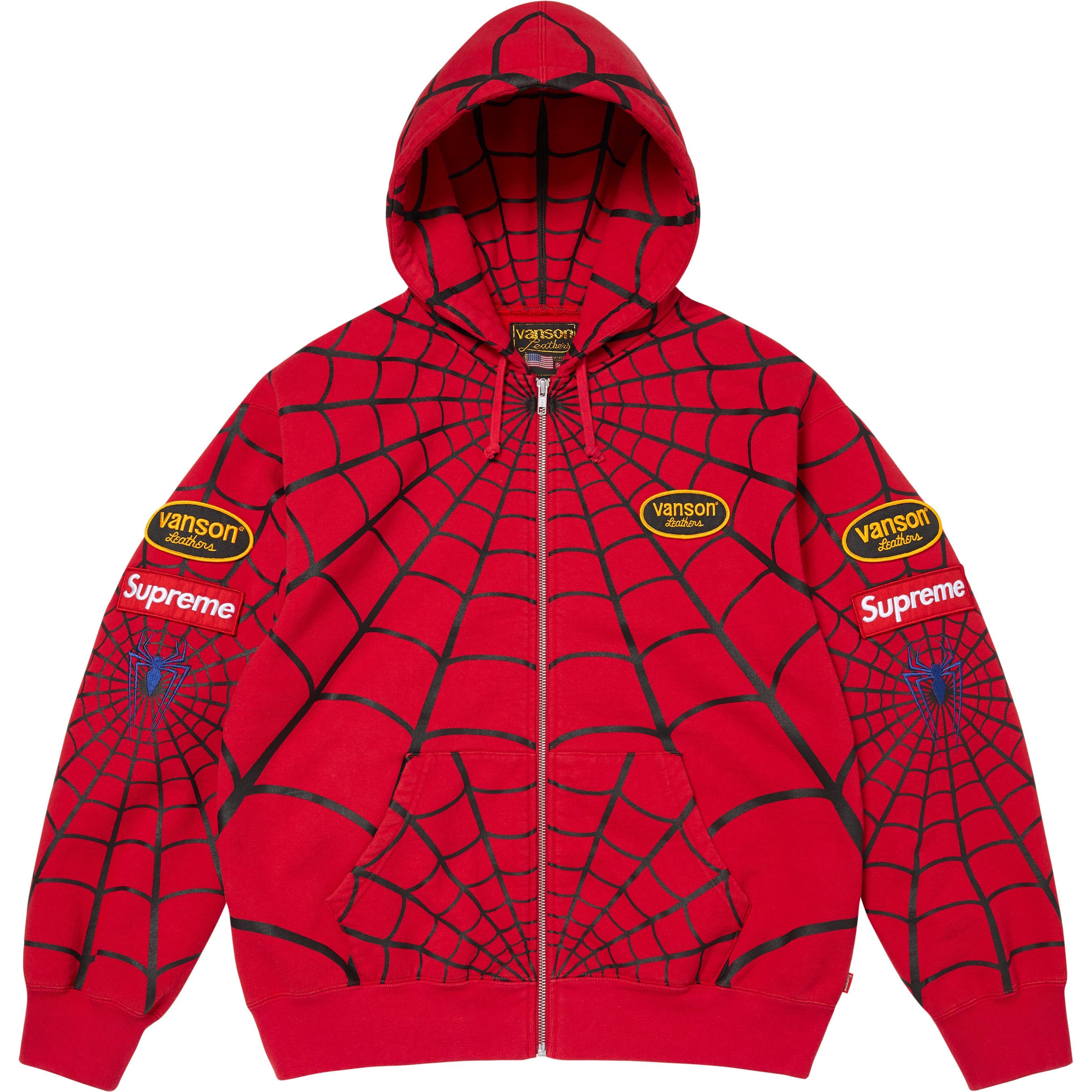 Supreme®/Vanson Leathers® Spider-Man Zip Up Hooded Sweatshirt