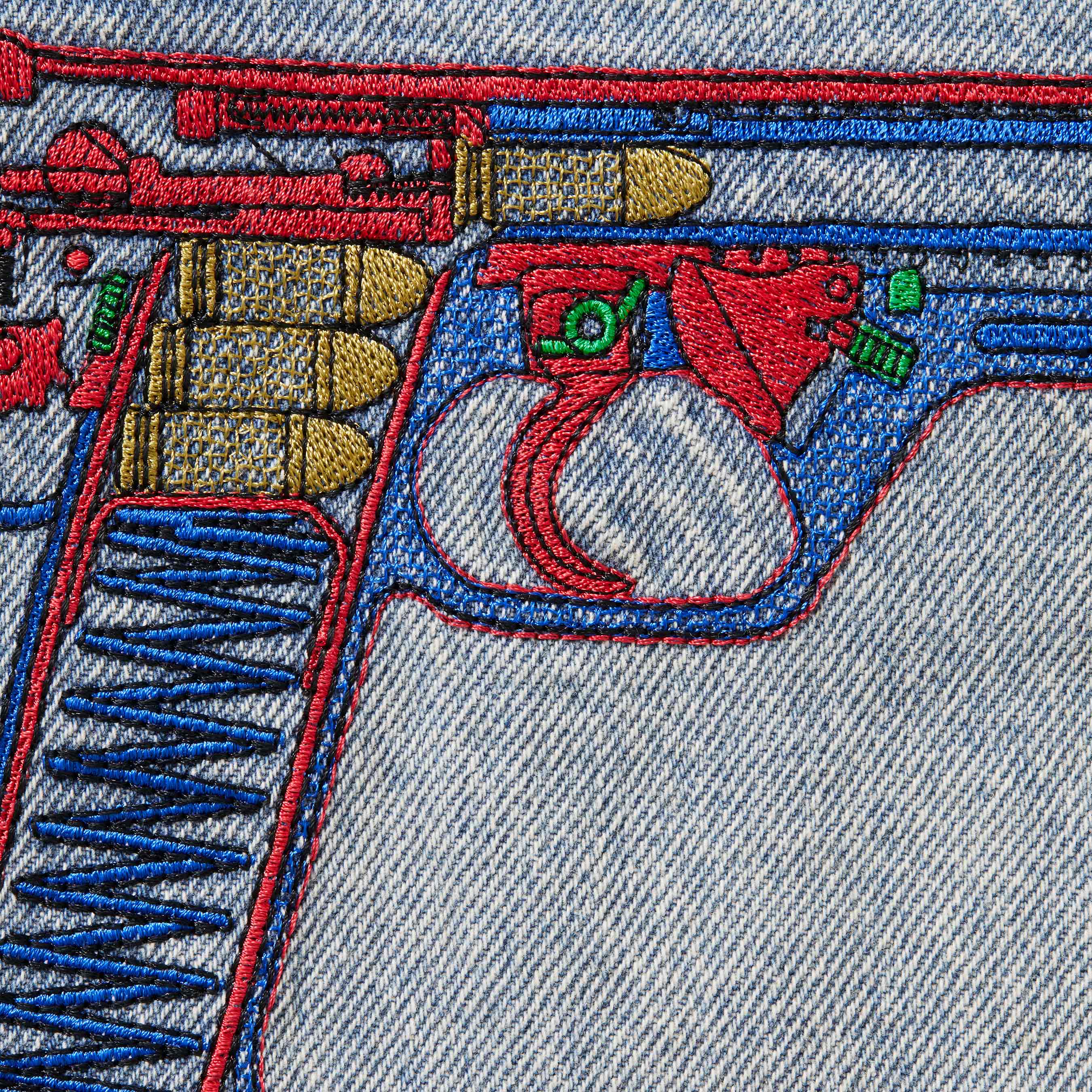 Guns Embroidered Loose Fit Jean