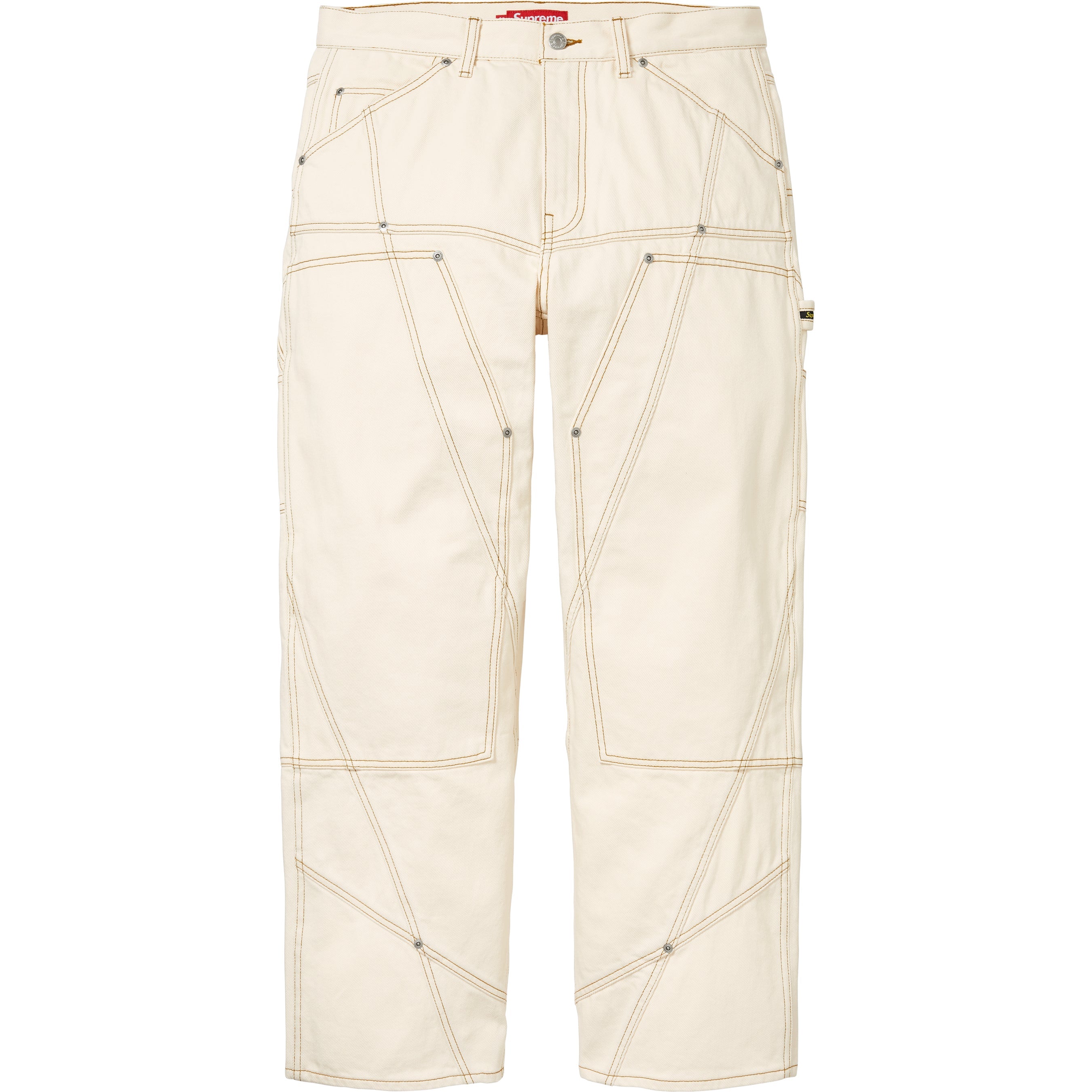 Contrast Stitch Double Knee Painter Jean