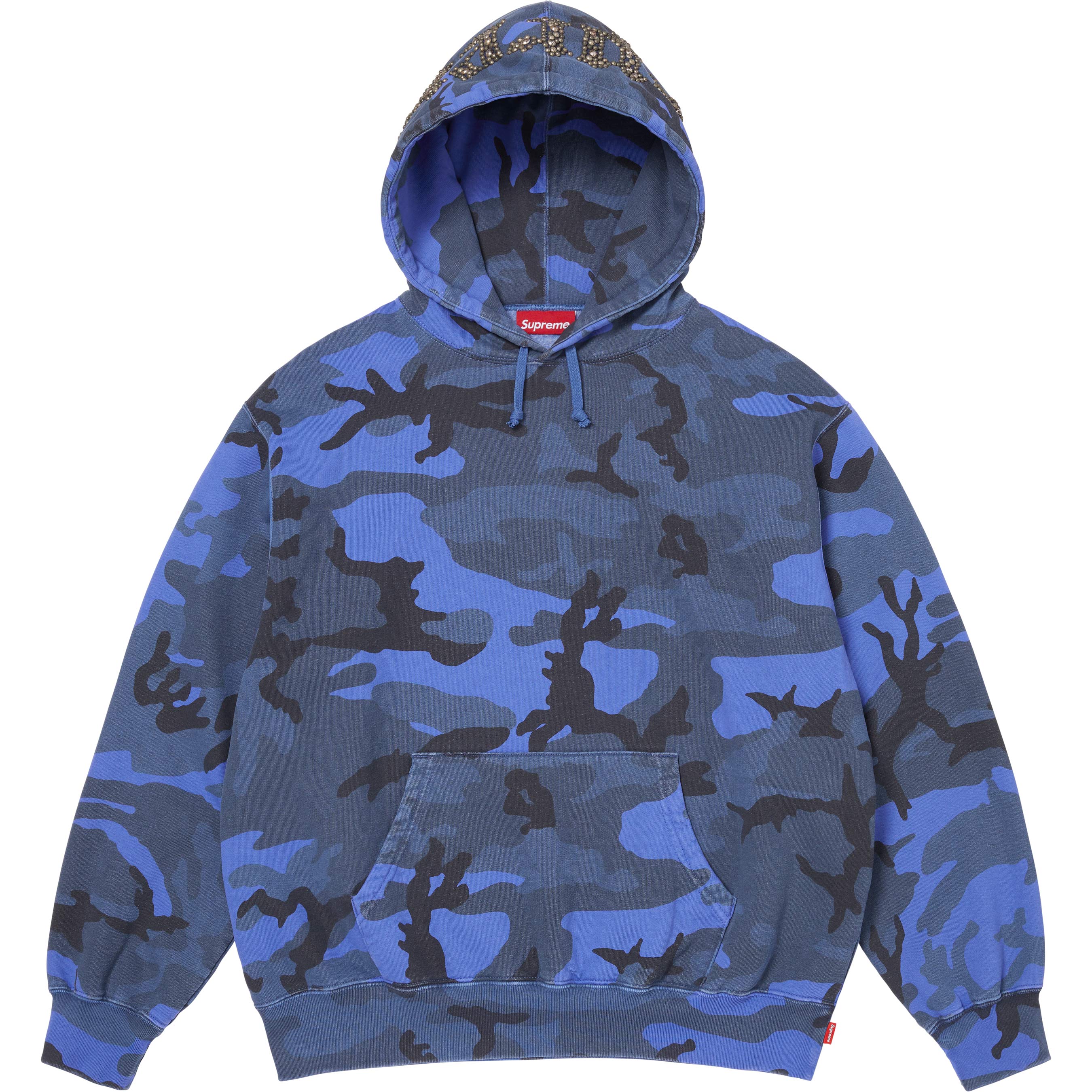 Overdyed Studded Hooded Sweatshirt