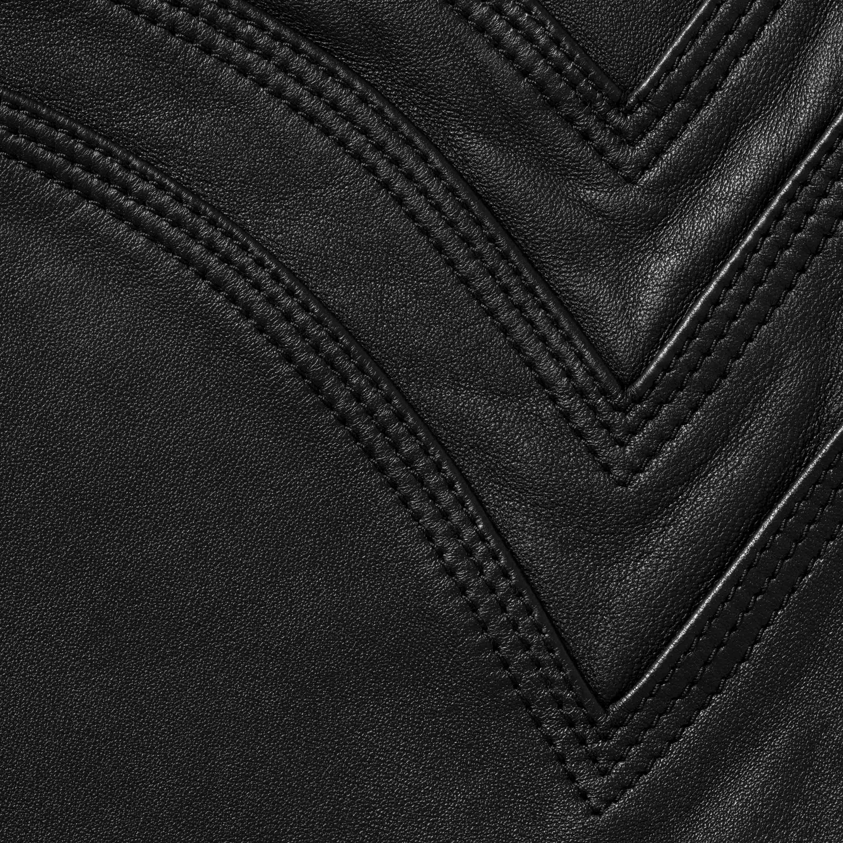 S Logo Leather Baggy 5-Pocket Jean