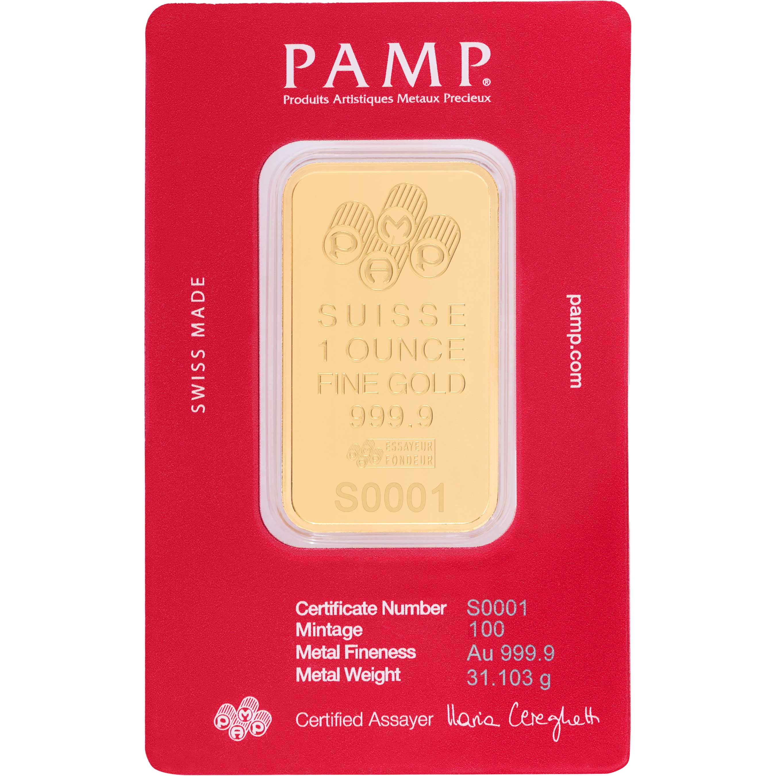 Supreme®/PAMP Suisse 1 oz. Gold Bar