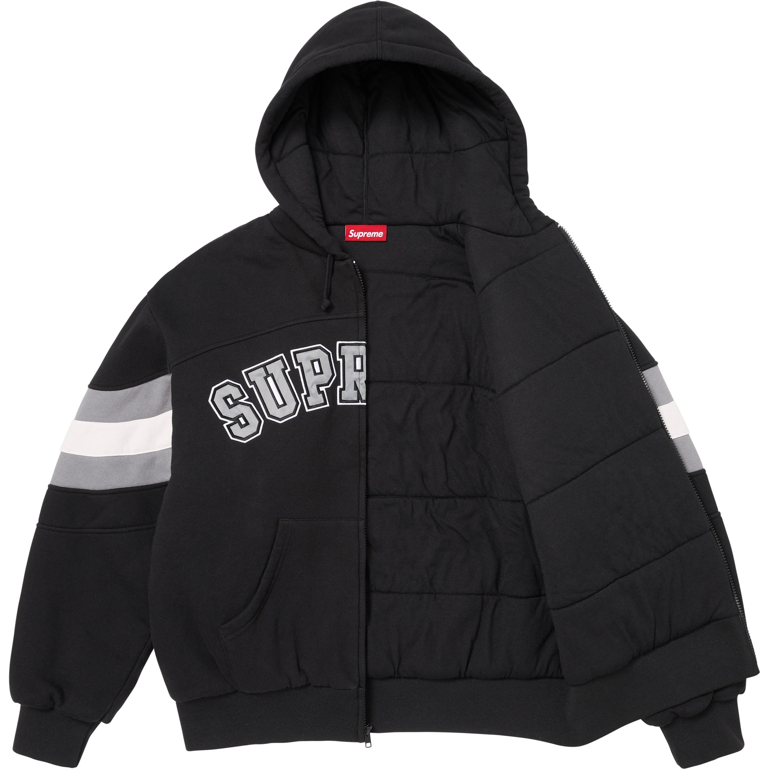 Filled Zip Up Hooded Sweatshirt