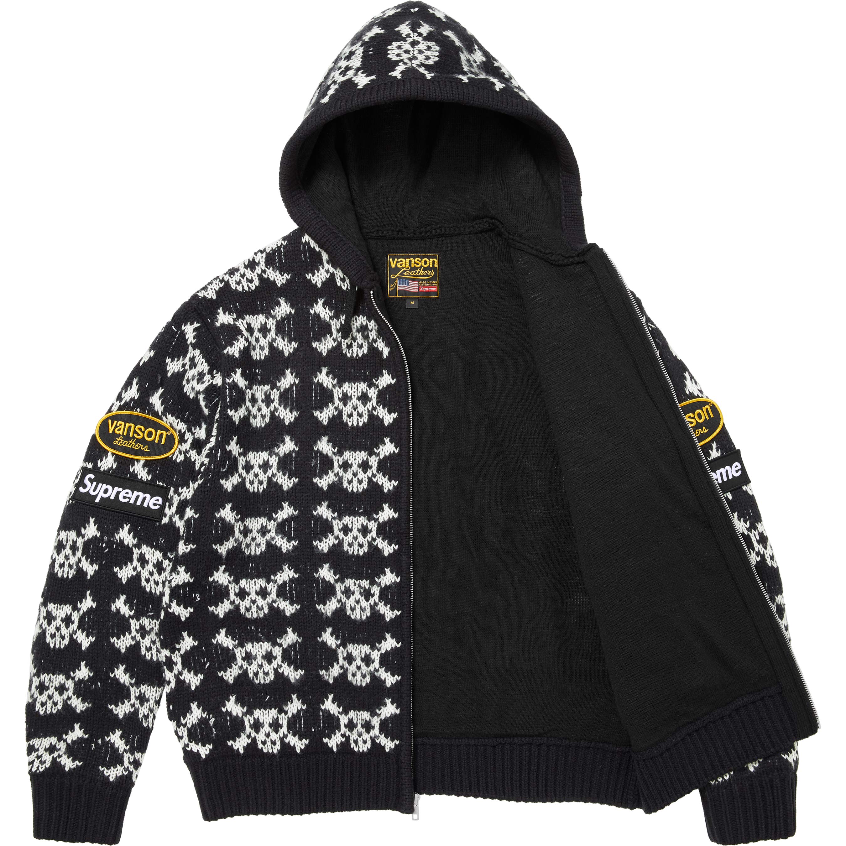 Supreme®/Vanson Leathers® Skull Zip Up Hooded Sweater