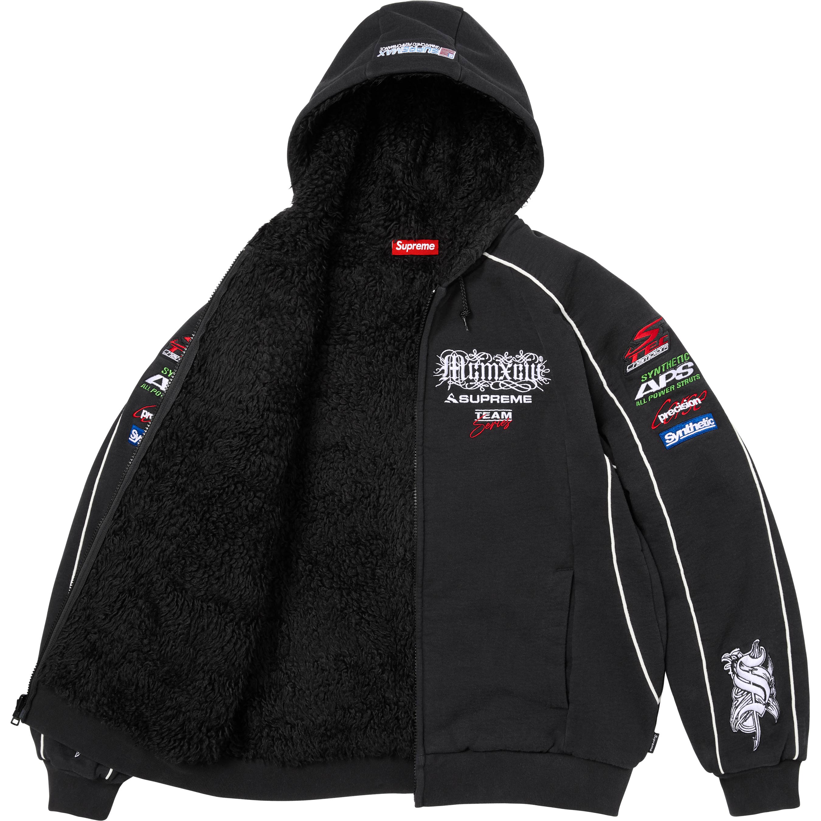 Racing Lined Zip Up Hooded Sweatshirt