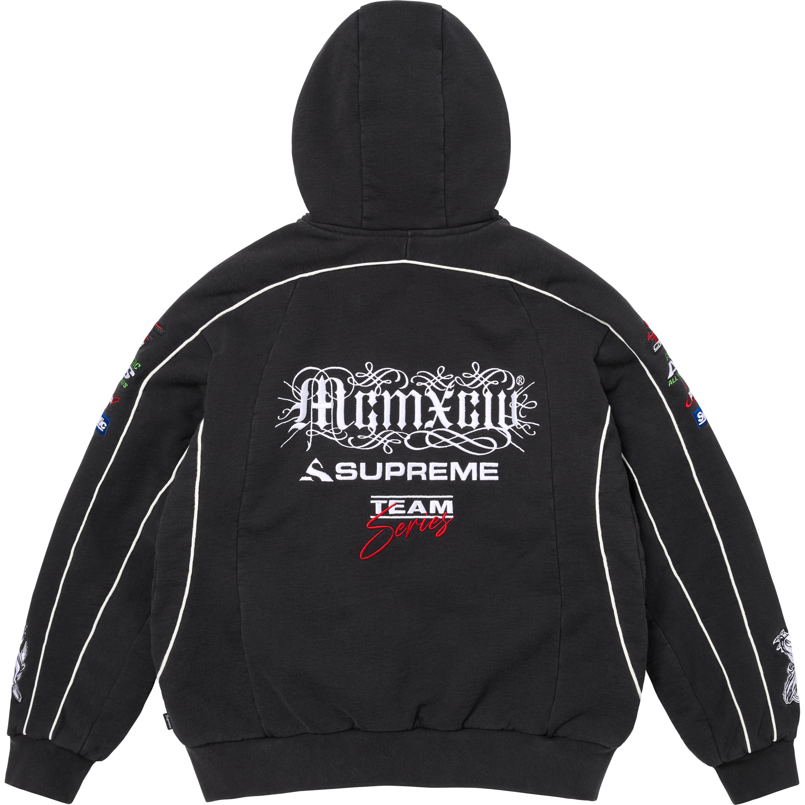 Racing Lined Zip Up Hooded Sweatshirt