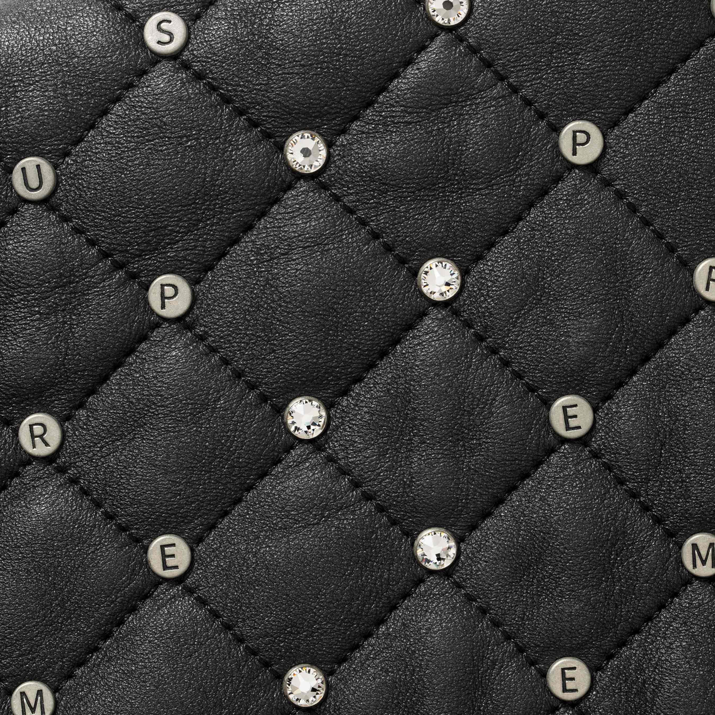 Swarovski® Studded Quilted Leather Jacket