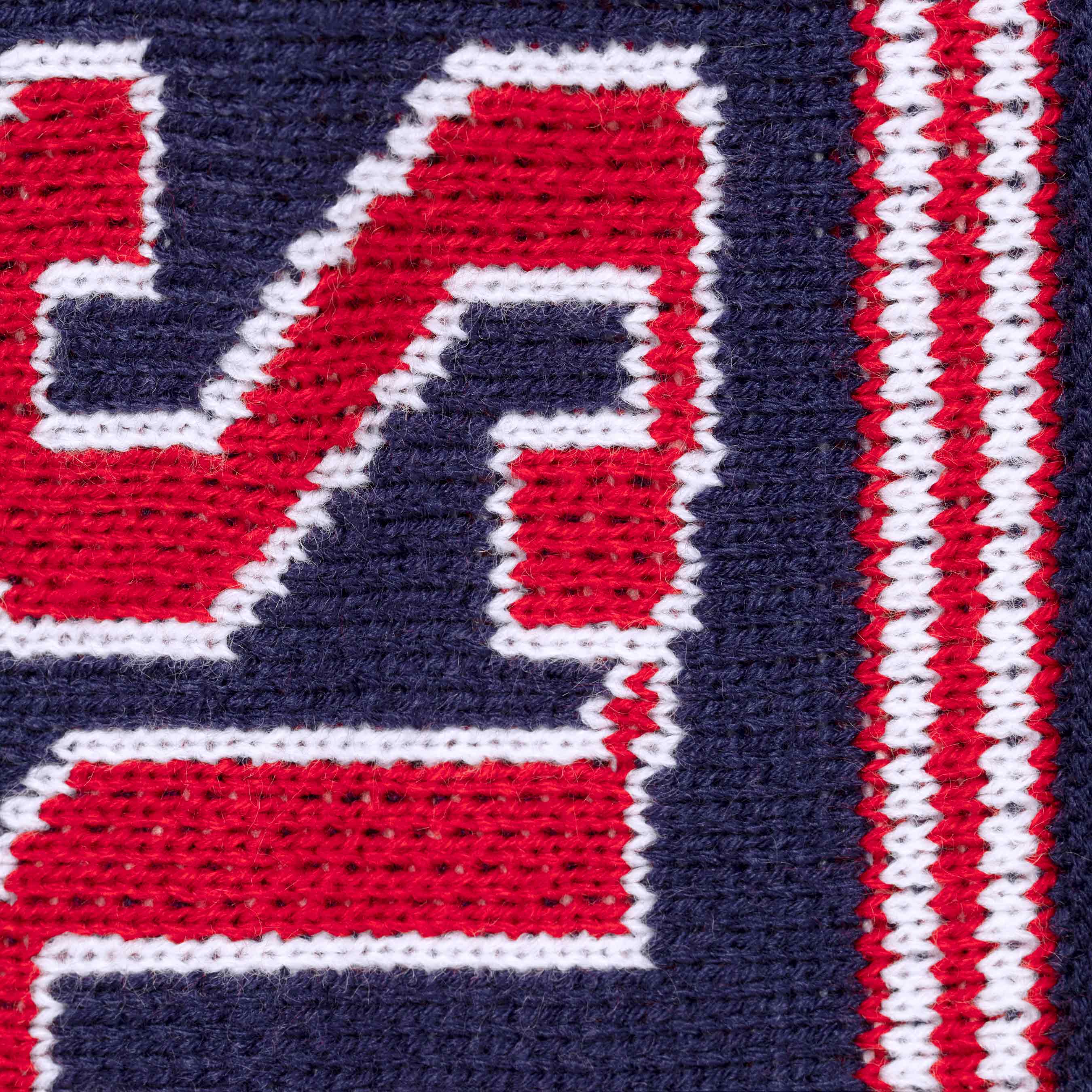 Jacquard Sleeve Half Zip Sweater