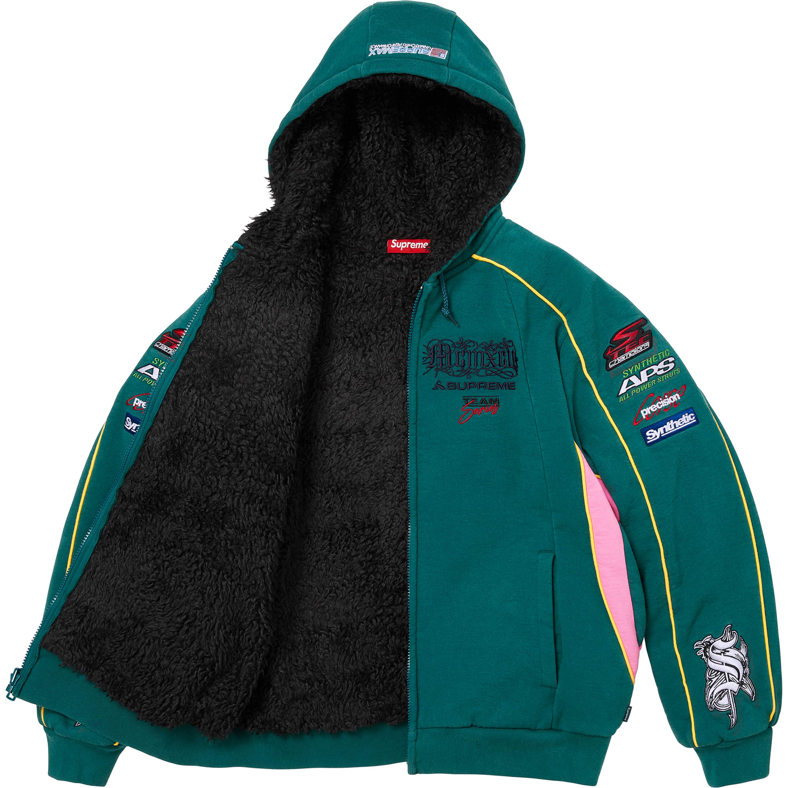 Racing Lined Zip Up Hooded Sweatshirt