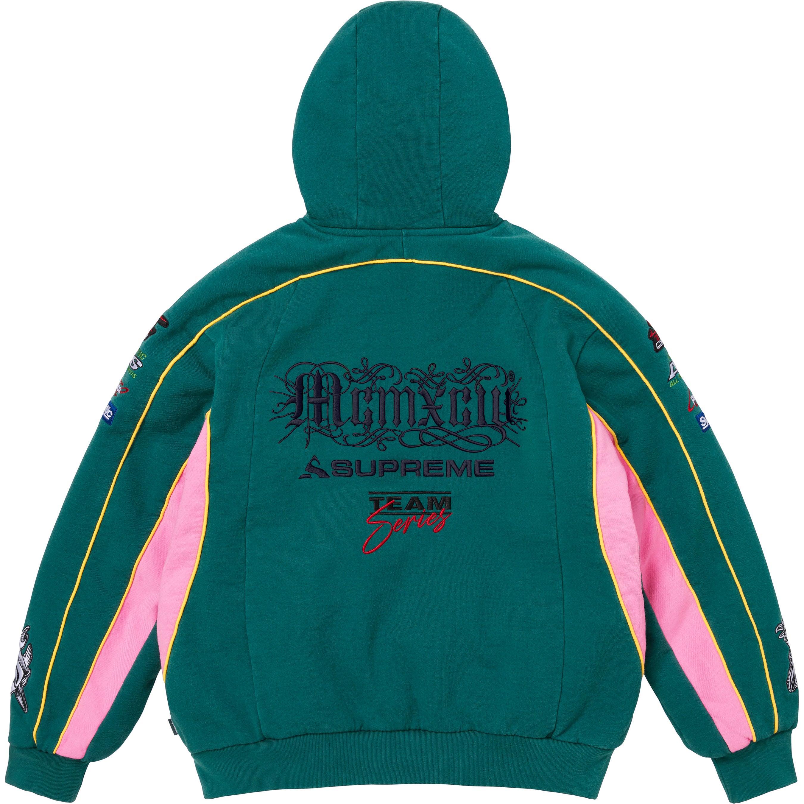 Racing Lined Zip Up Hooded Sweatshirt