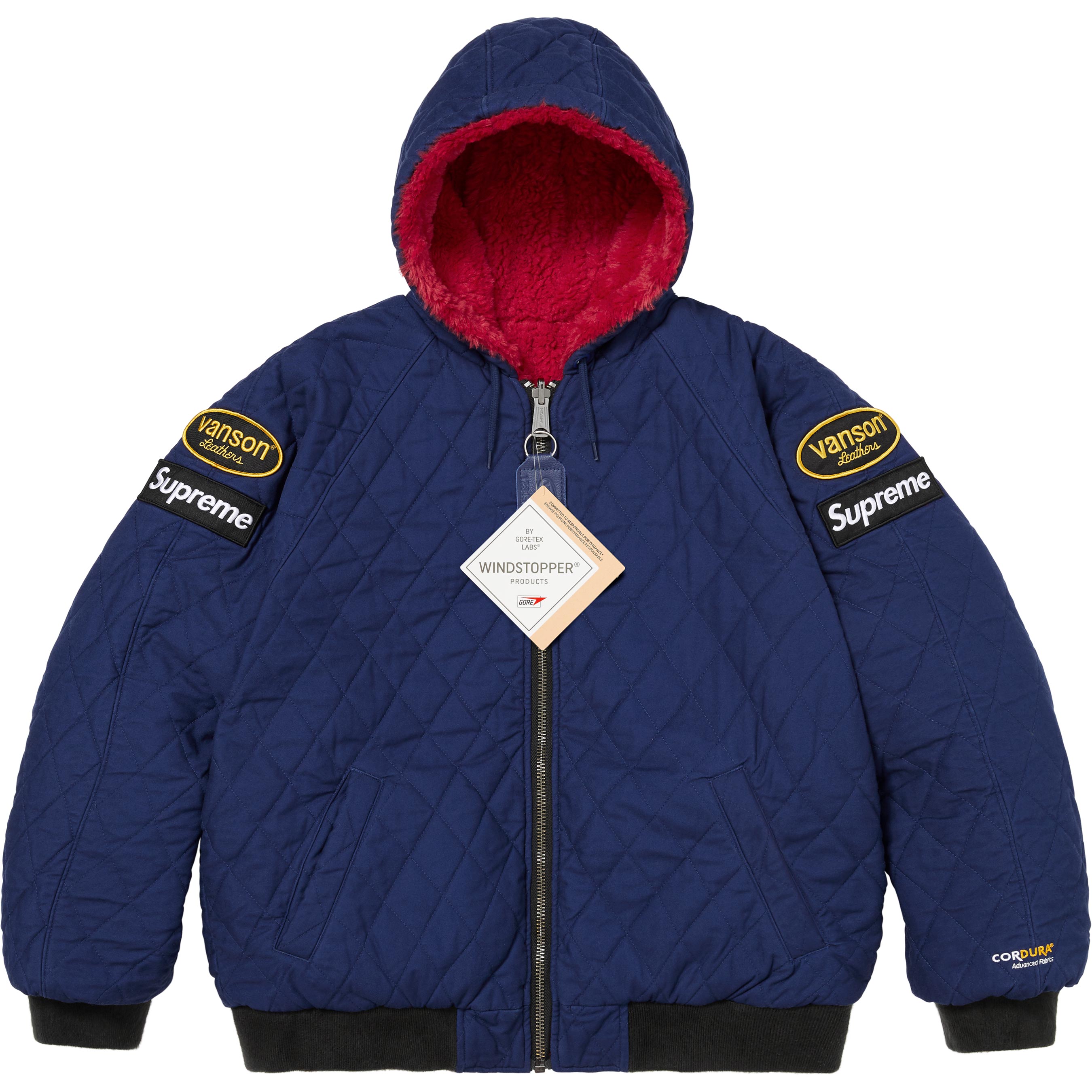 Supreme®/Vanson Leathers® Reversible Quilted Hooded Jacket