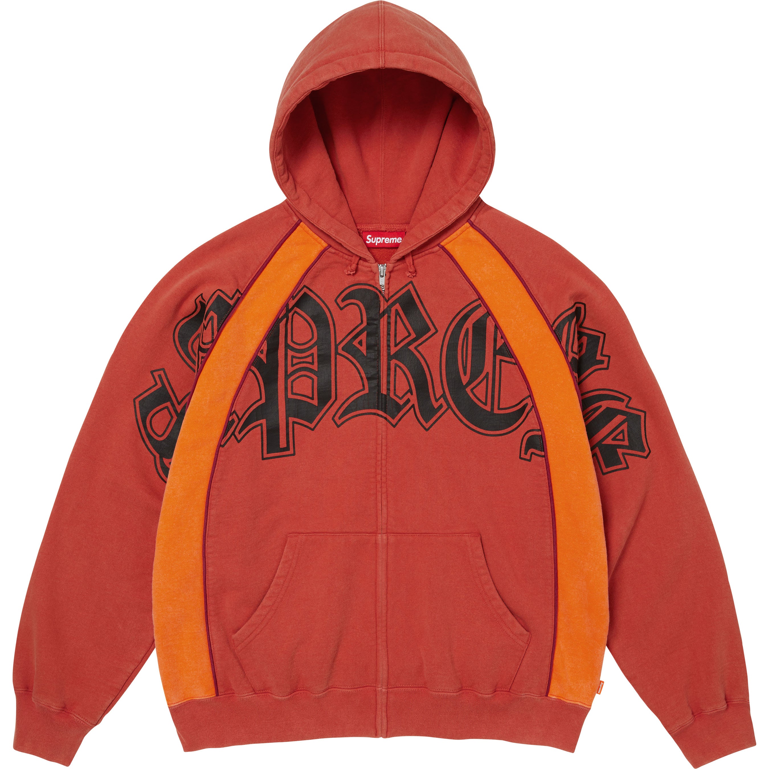 Paneled Zip Up Hooded Sweatshirt