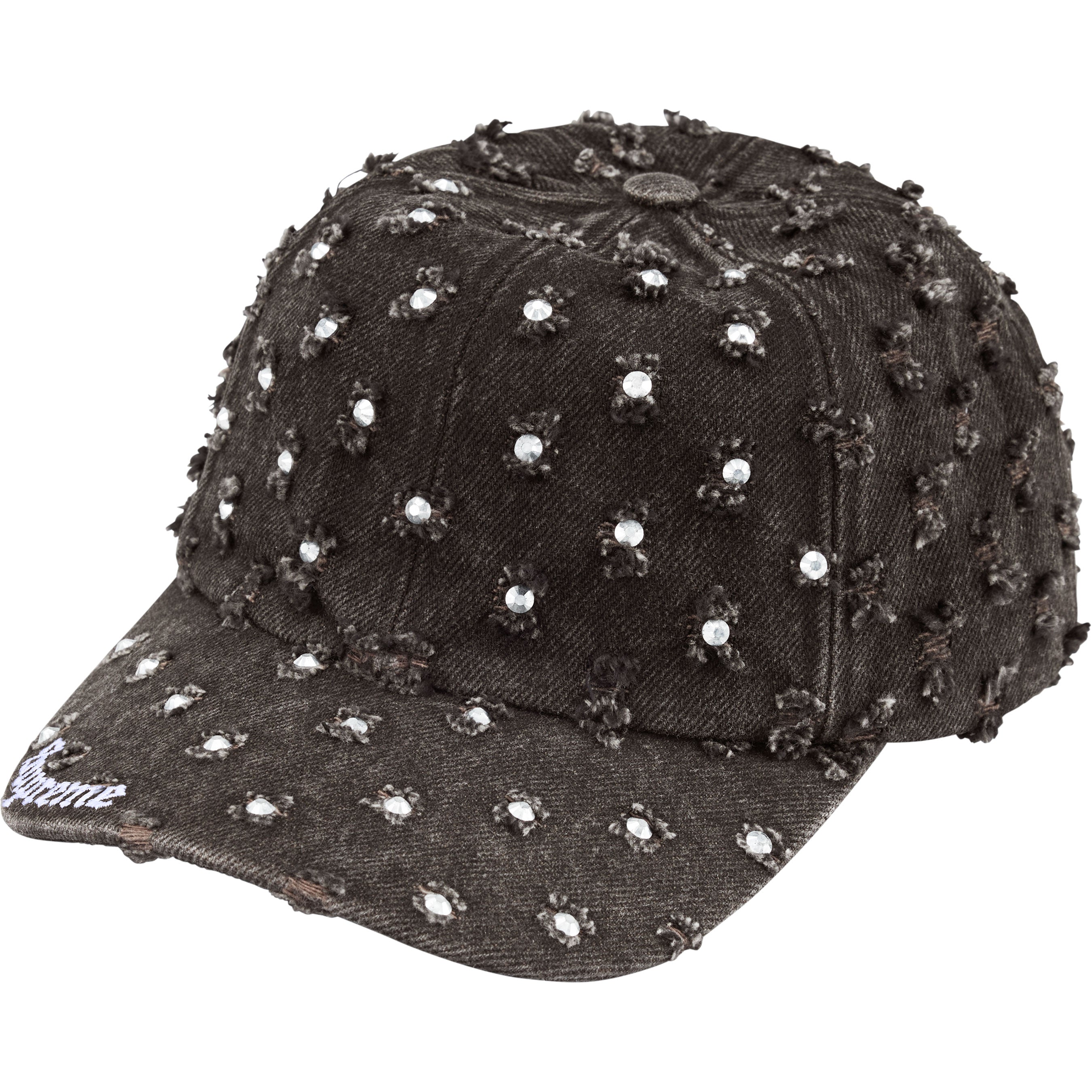 Hole Punch Rhinestone Denim 6-Panel