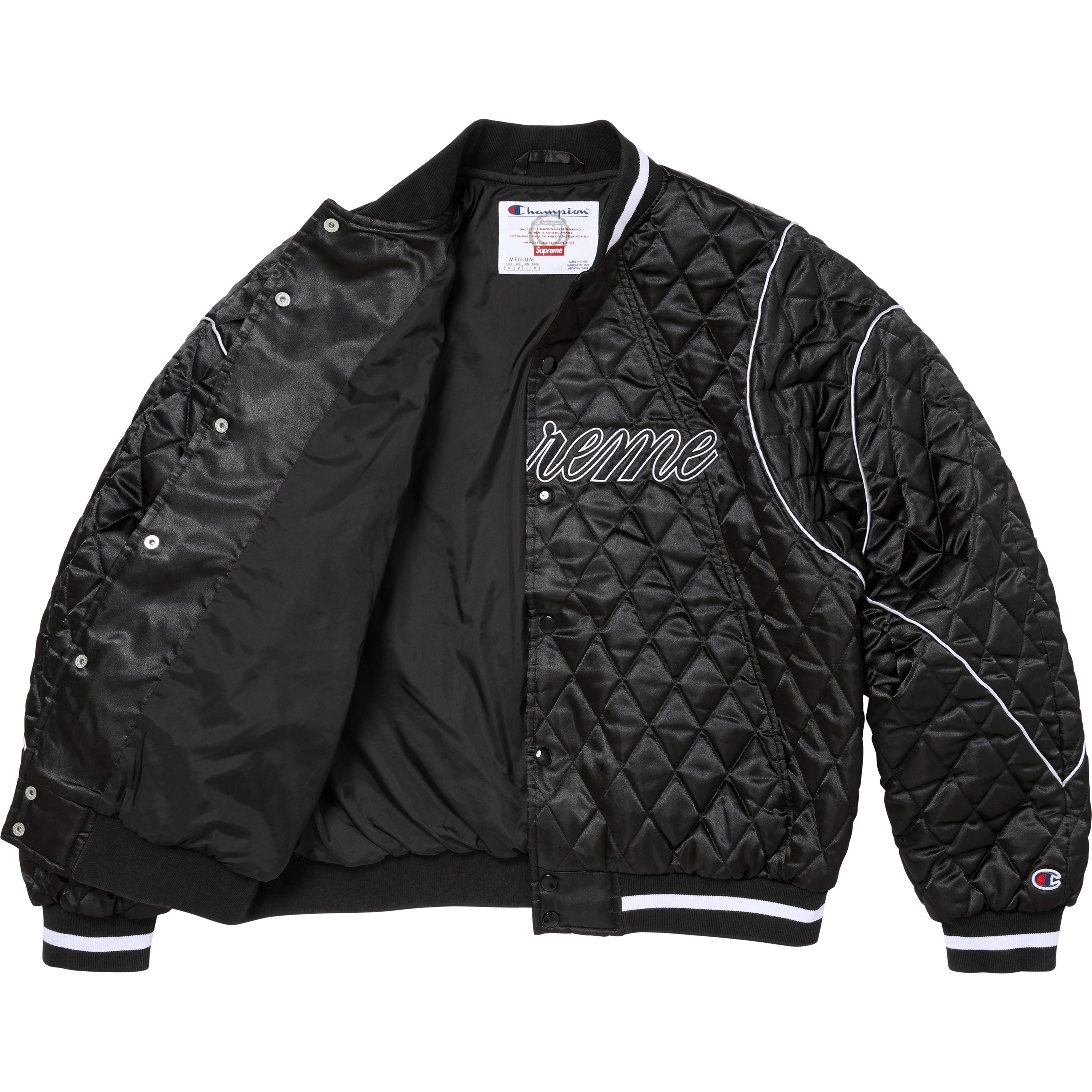 Supreme®/Champion® Quilted Satin Varsity Jacket