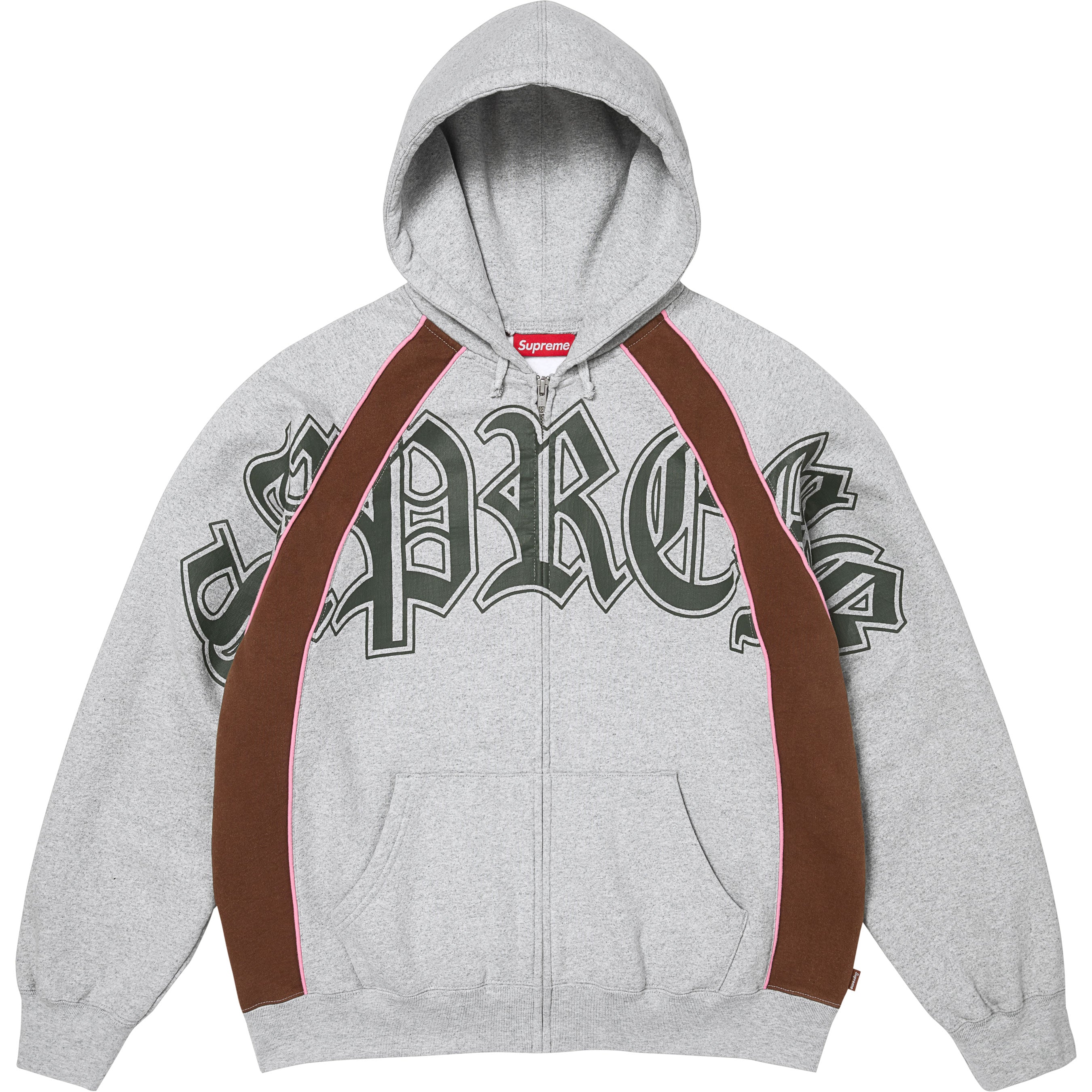 Paneled Zip Up Hooded Sweatshirt