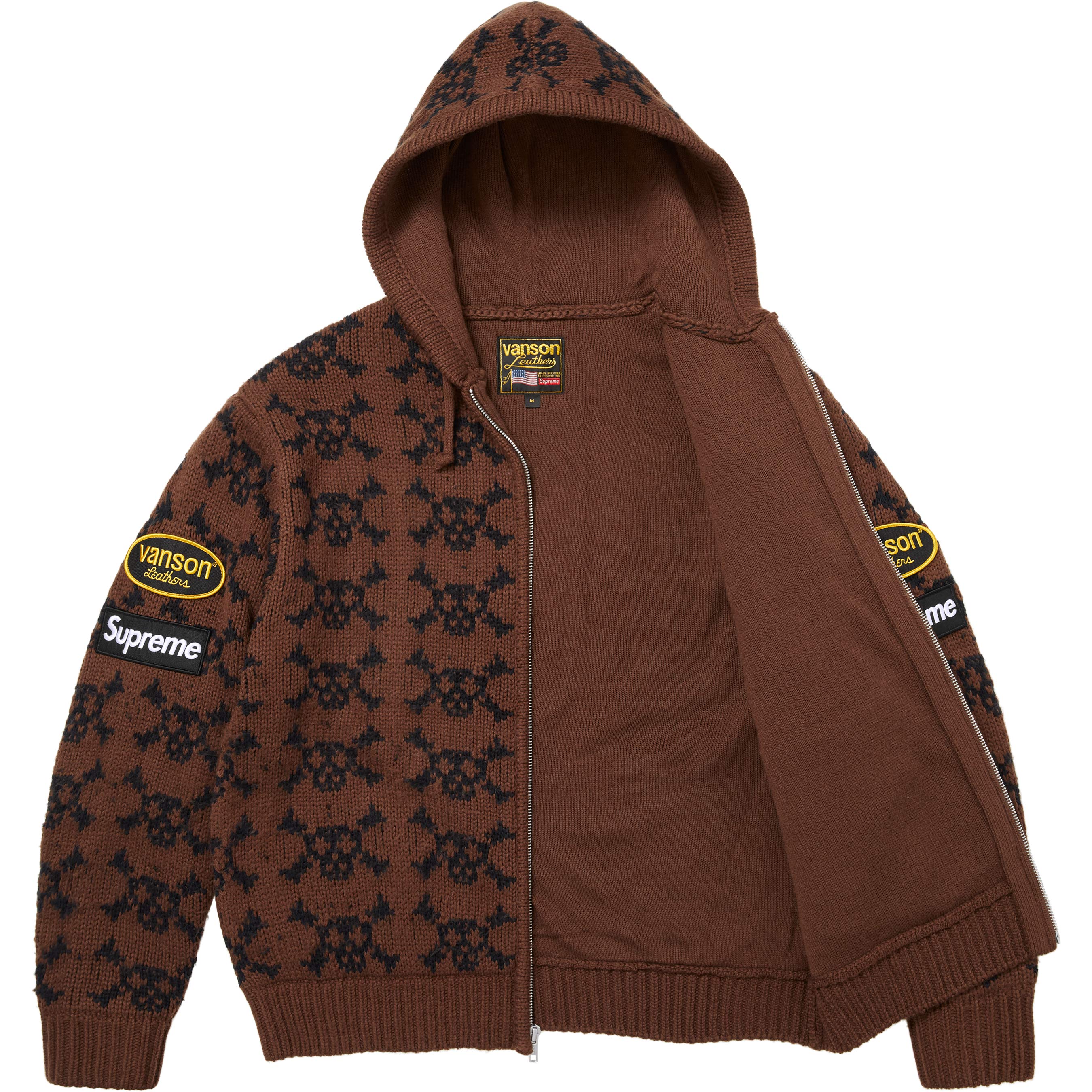 Supreme®/Vanson Leathers® Skull Zip Up Hooded Sweater