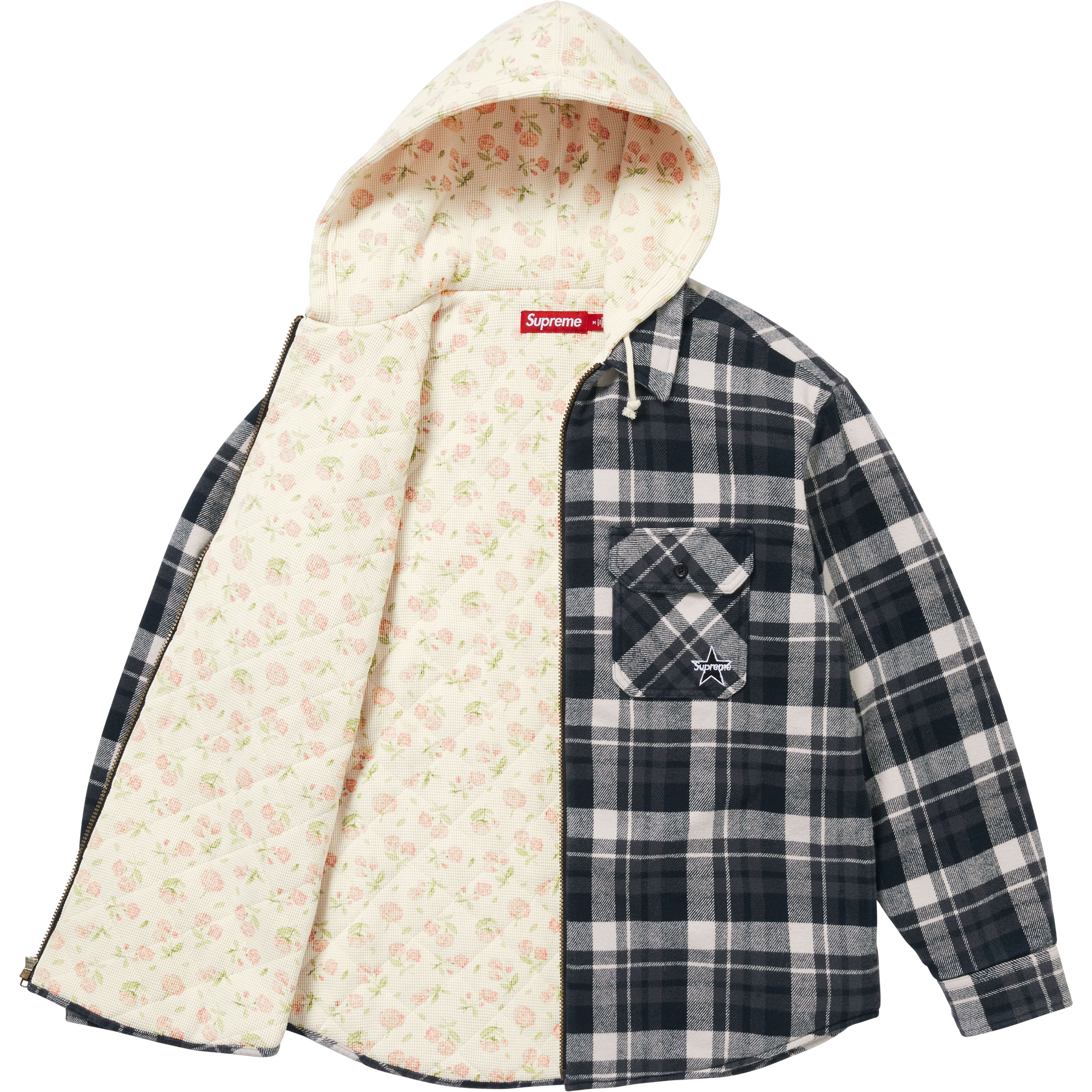 Thermal Lined Hooded Flannel Zip Up Shirt