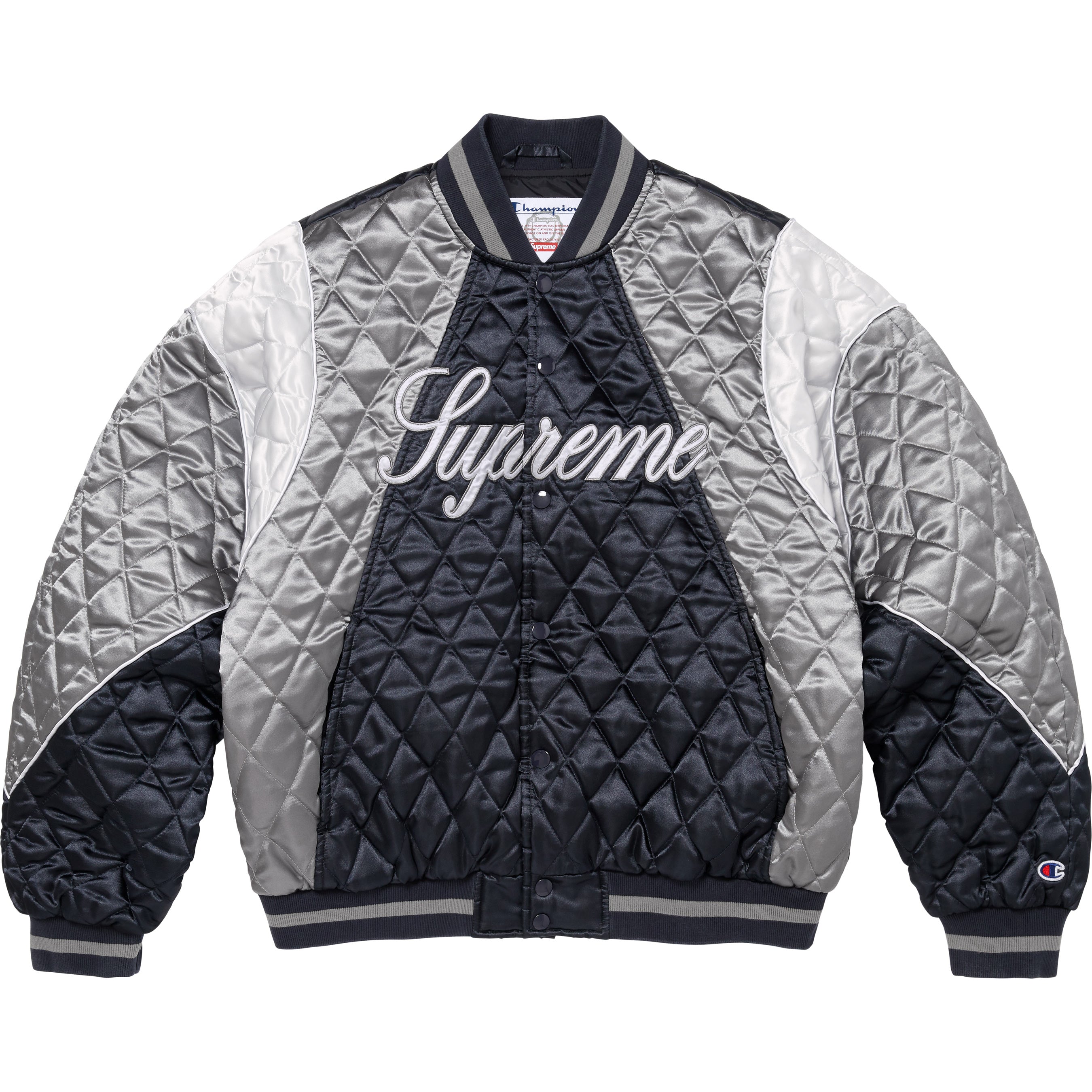 Supreme®/Champion® Quilted Satin Varsity Jacket