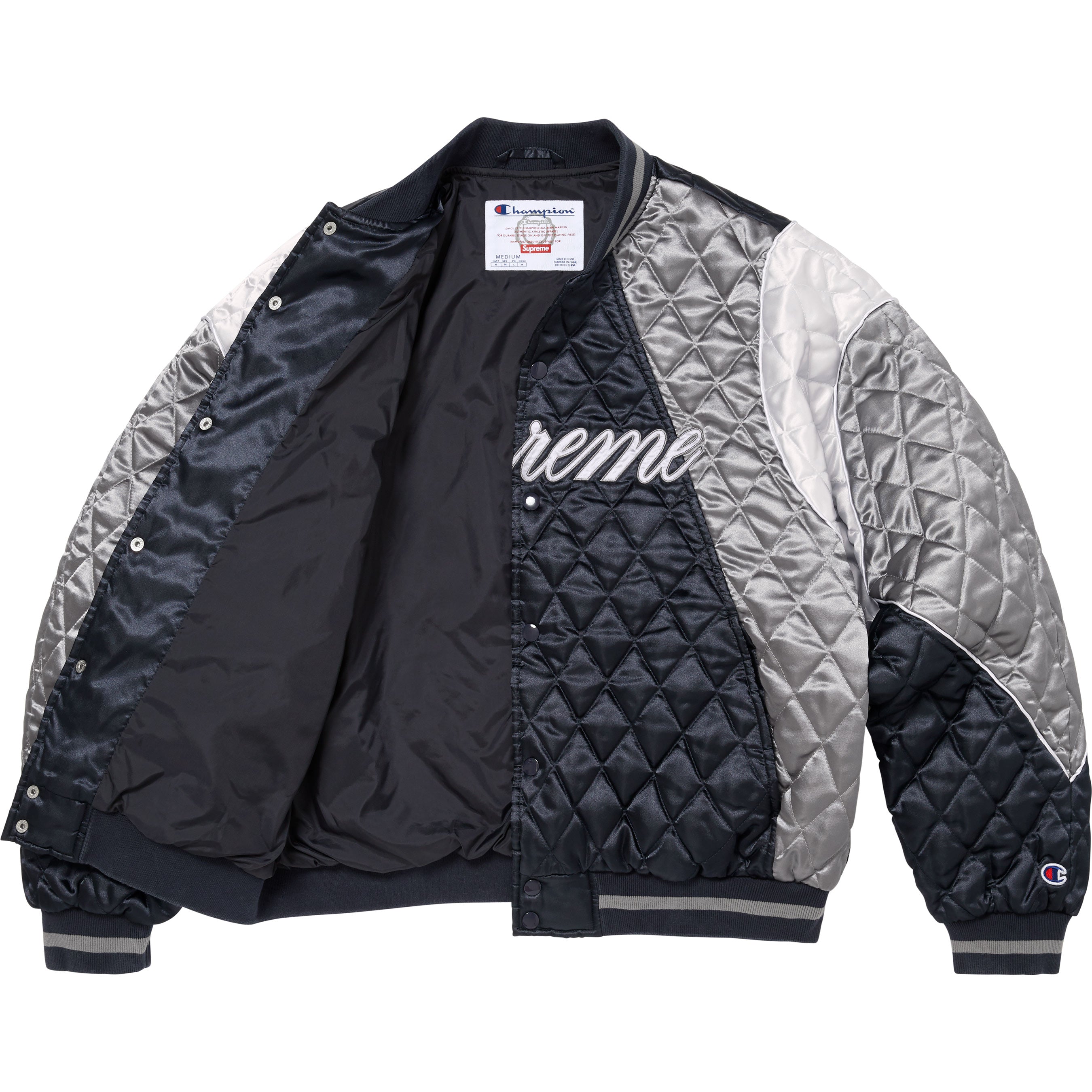 Supreme®/Champion® Quilted Satin Varsity Jacket