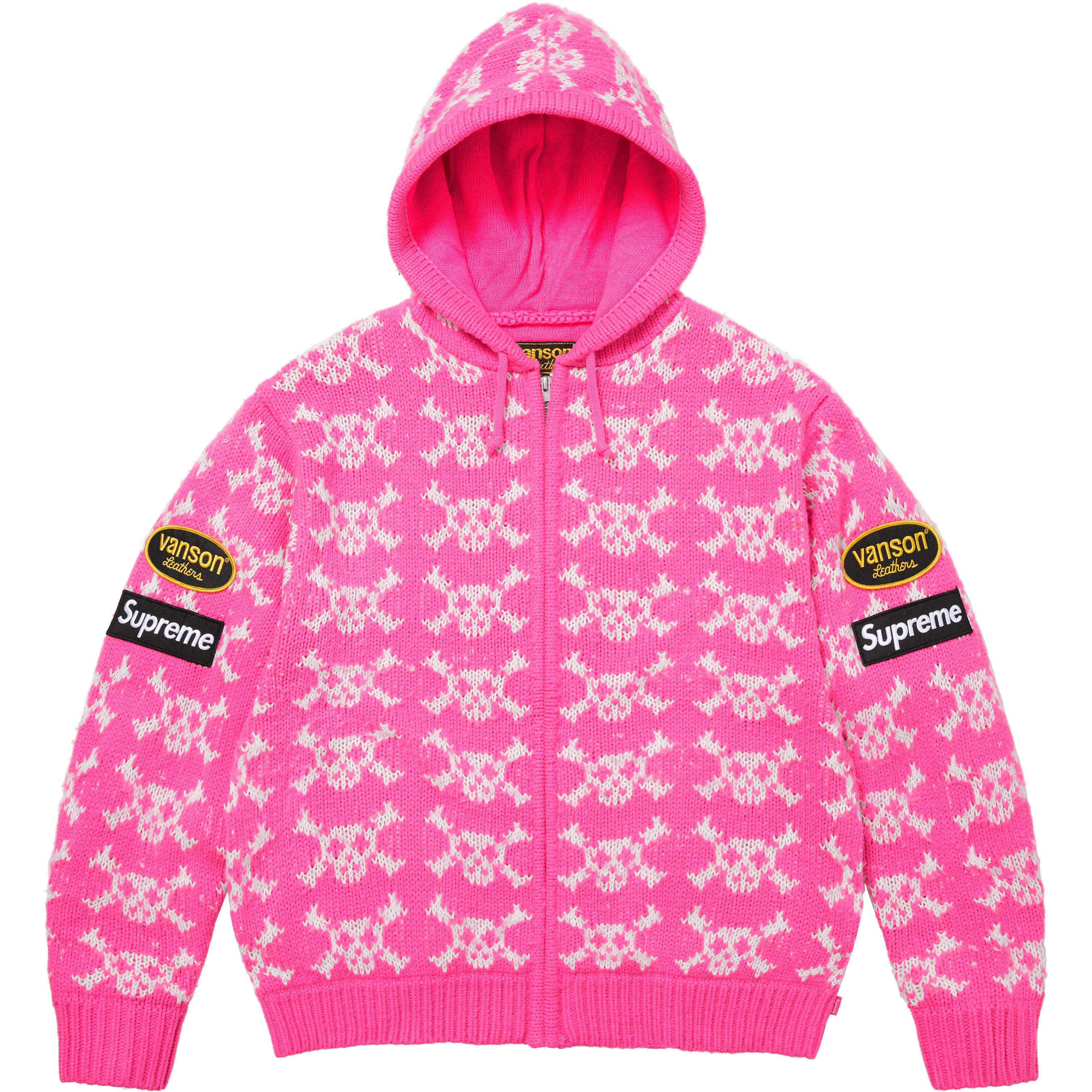 Supreme®/Vanson Leathers® Skull Zip Up Hooded Sweater