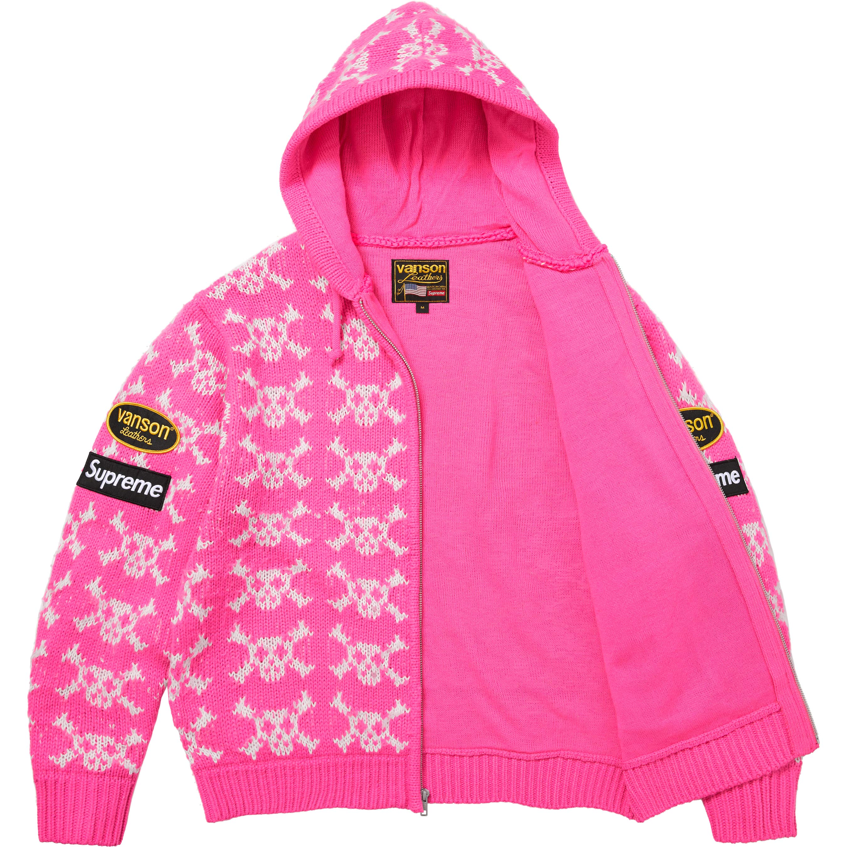 Supreme®/Vanson Leathers® Skull Zip Up Hooded Sweater