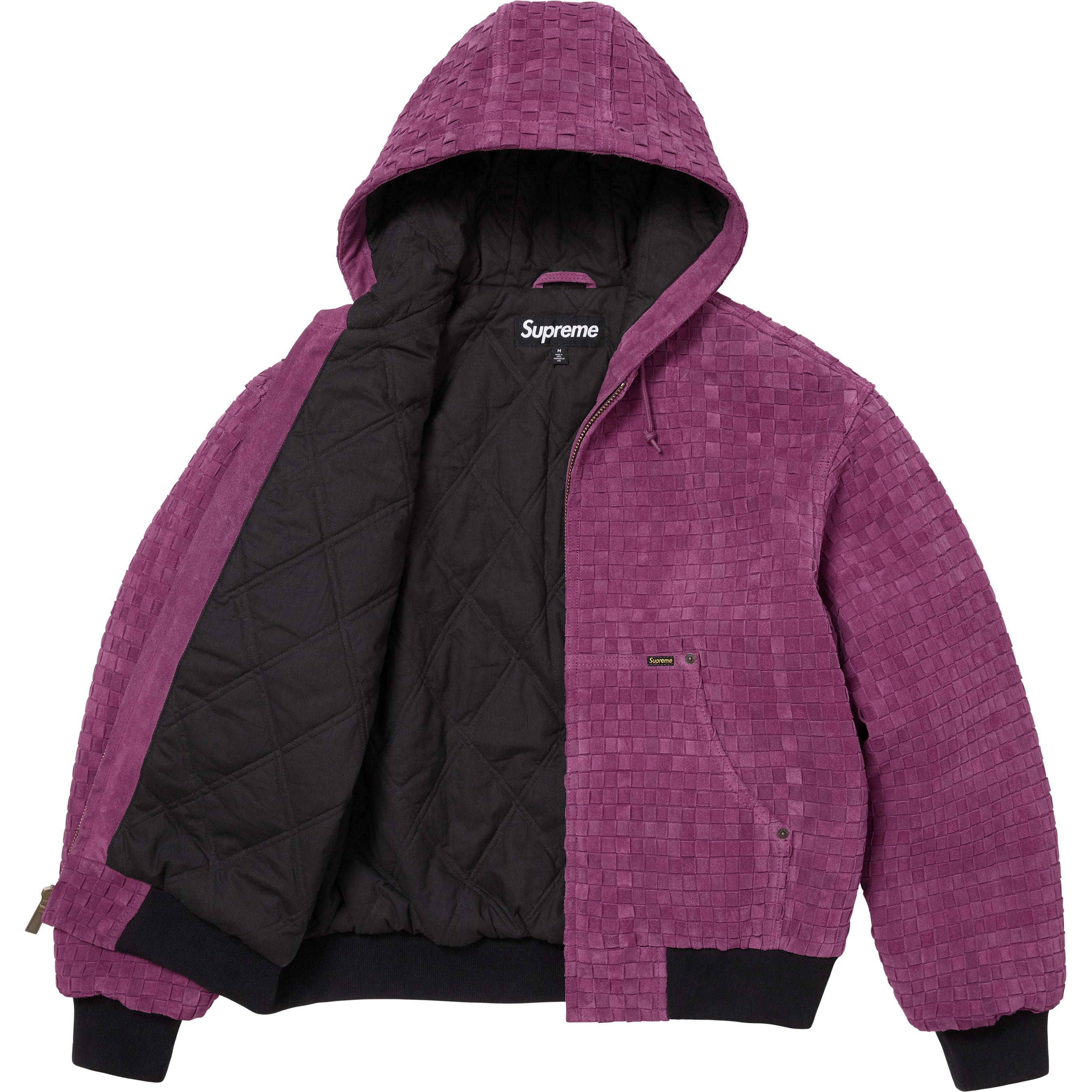 Woven Suede Hooded Work Jacket
