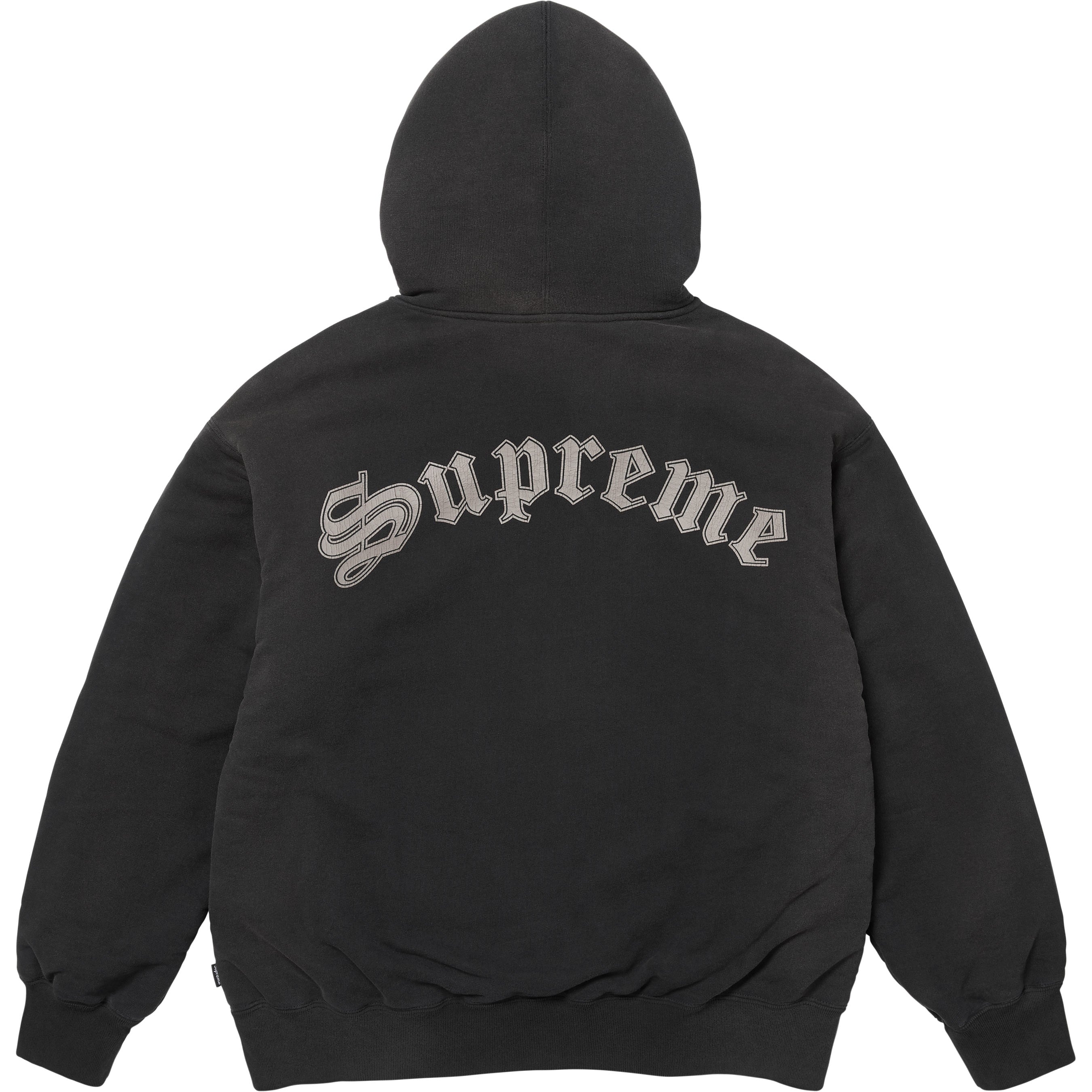 Shearling Lined Zip Up Hooded Sweatshirt