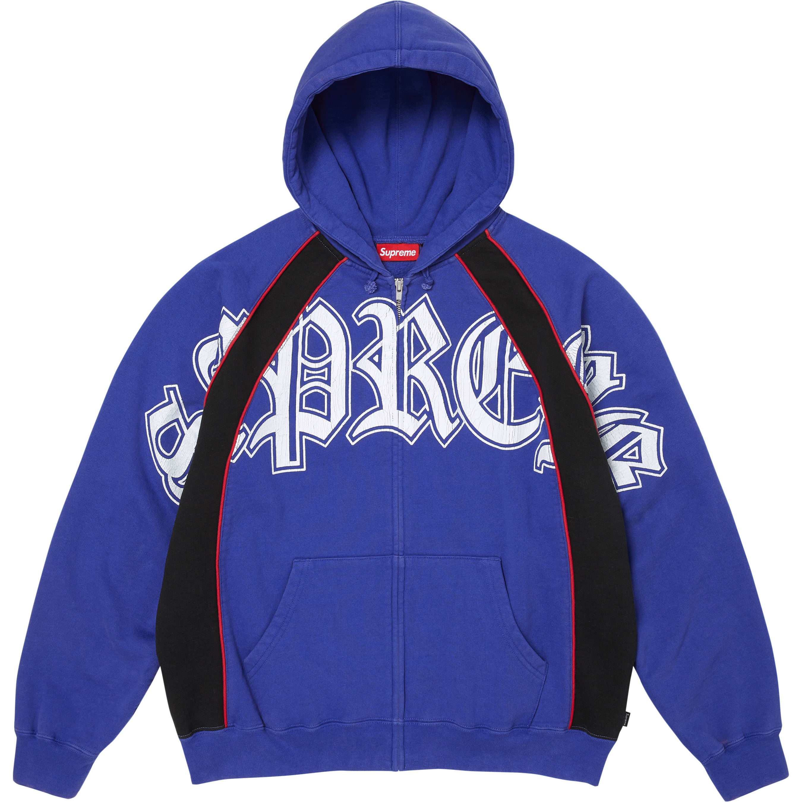 Paneled Zip Up Hooded Sweatshirt