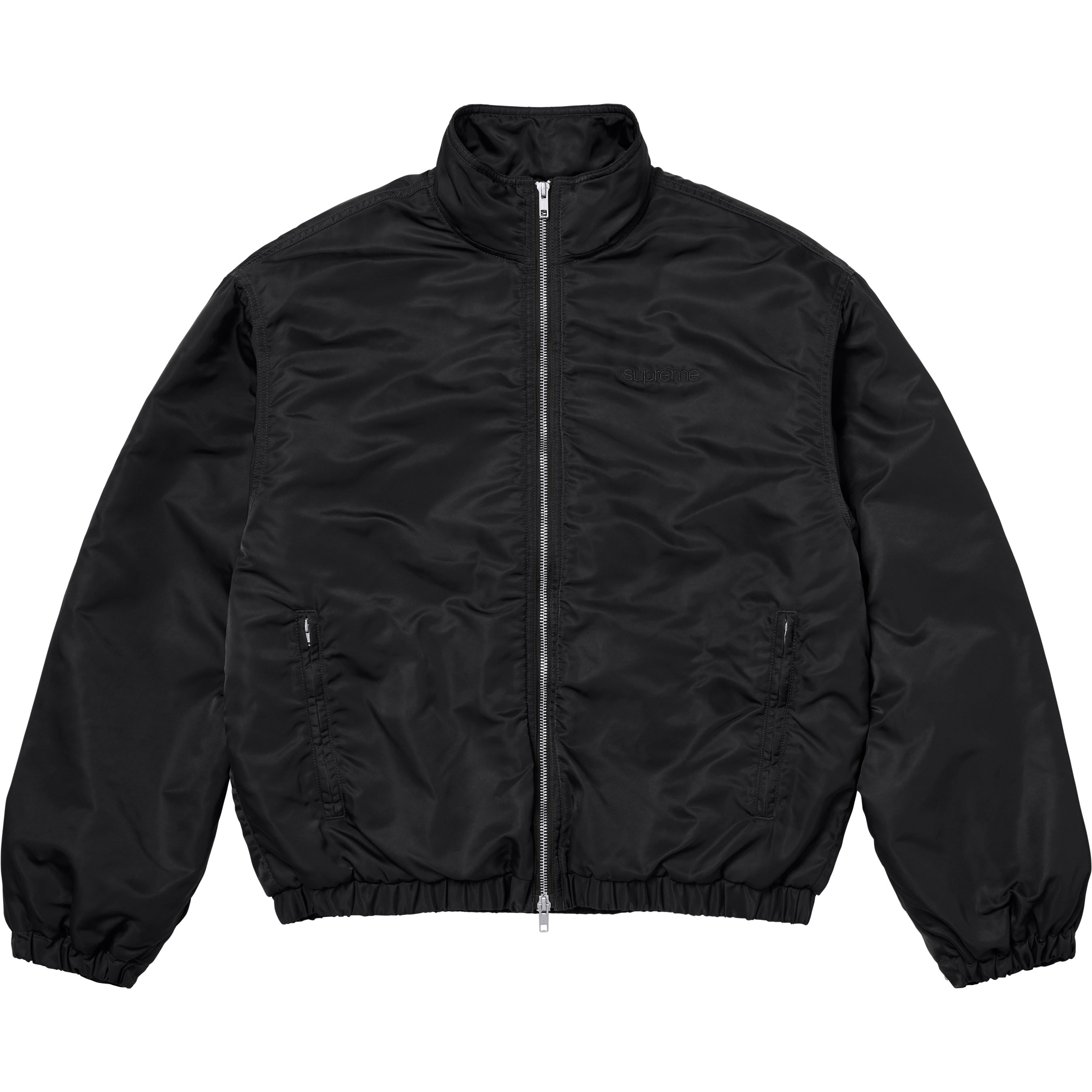 Stand Collar Lined Nylon Jacket