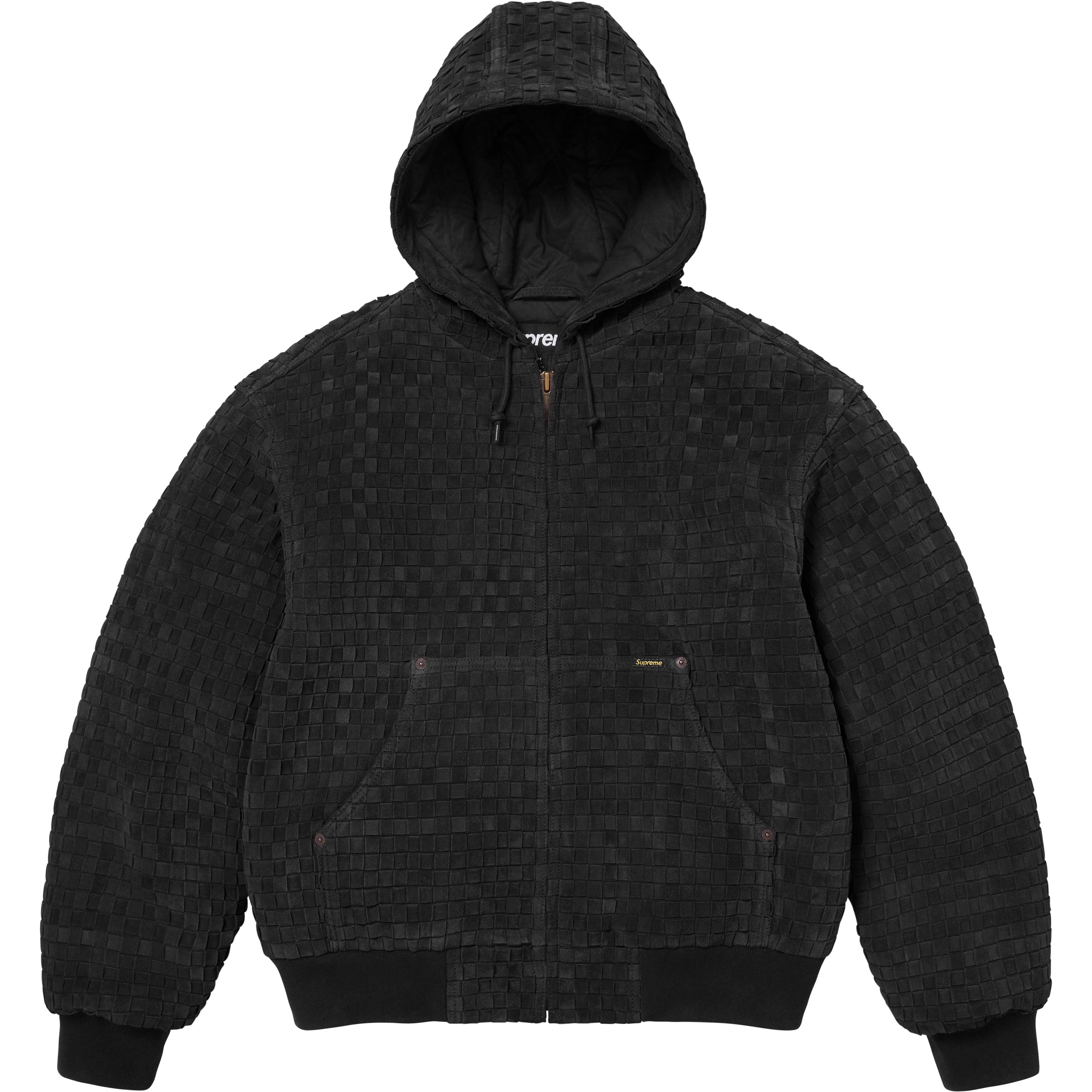 Woven Suede Hooded Work Jacket