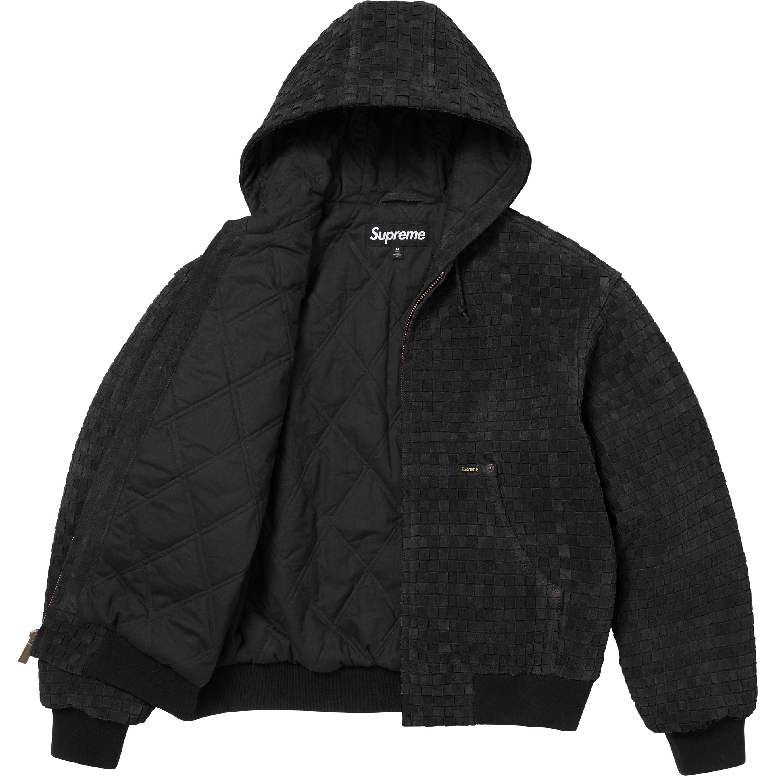 Woven Suede Hooded Work Jacket