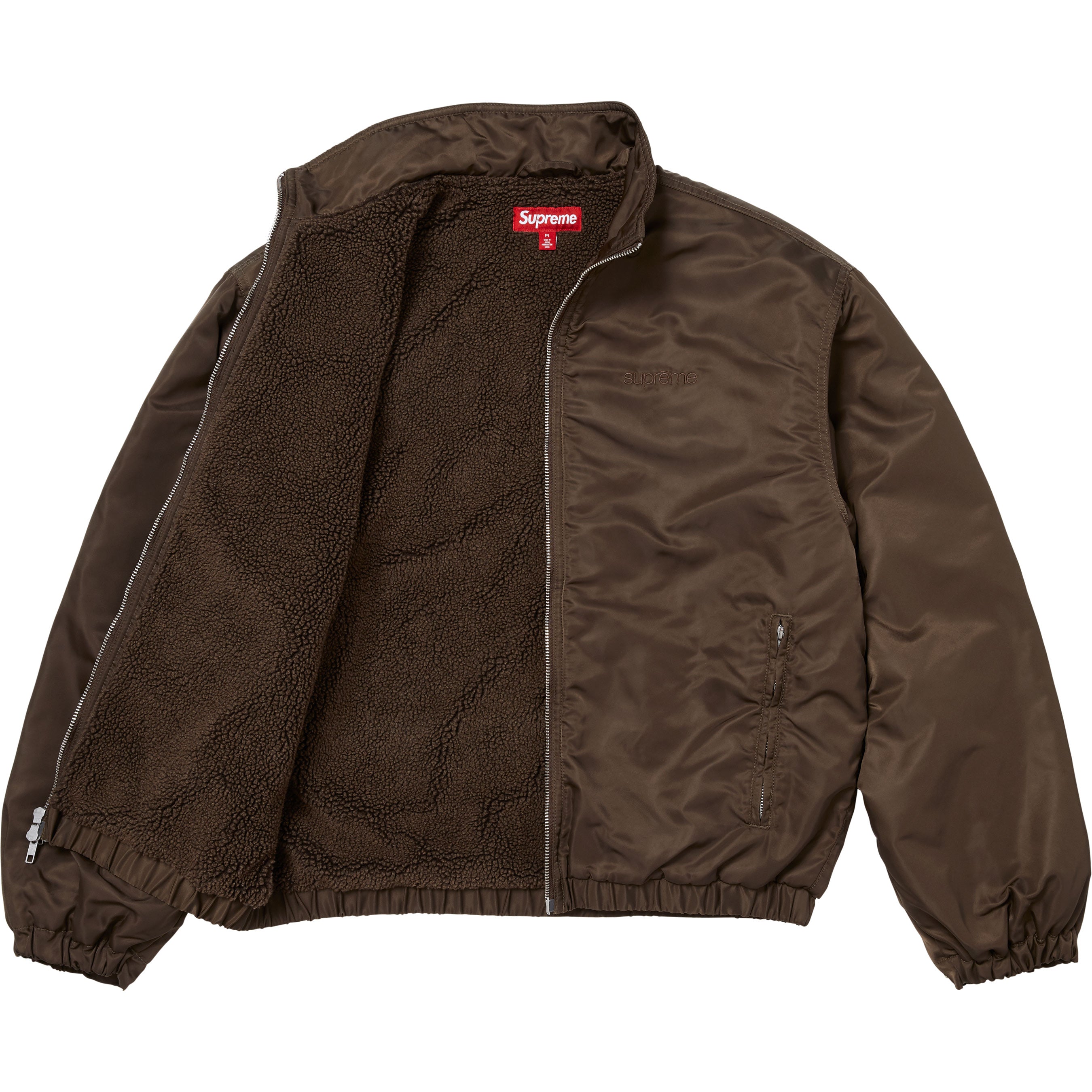Stand Collar Lined Nylon Jacket