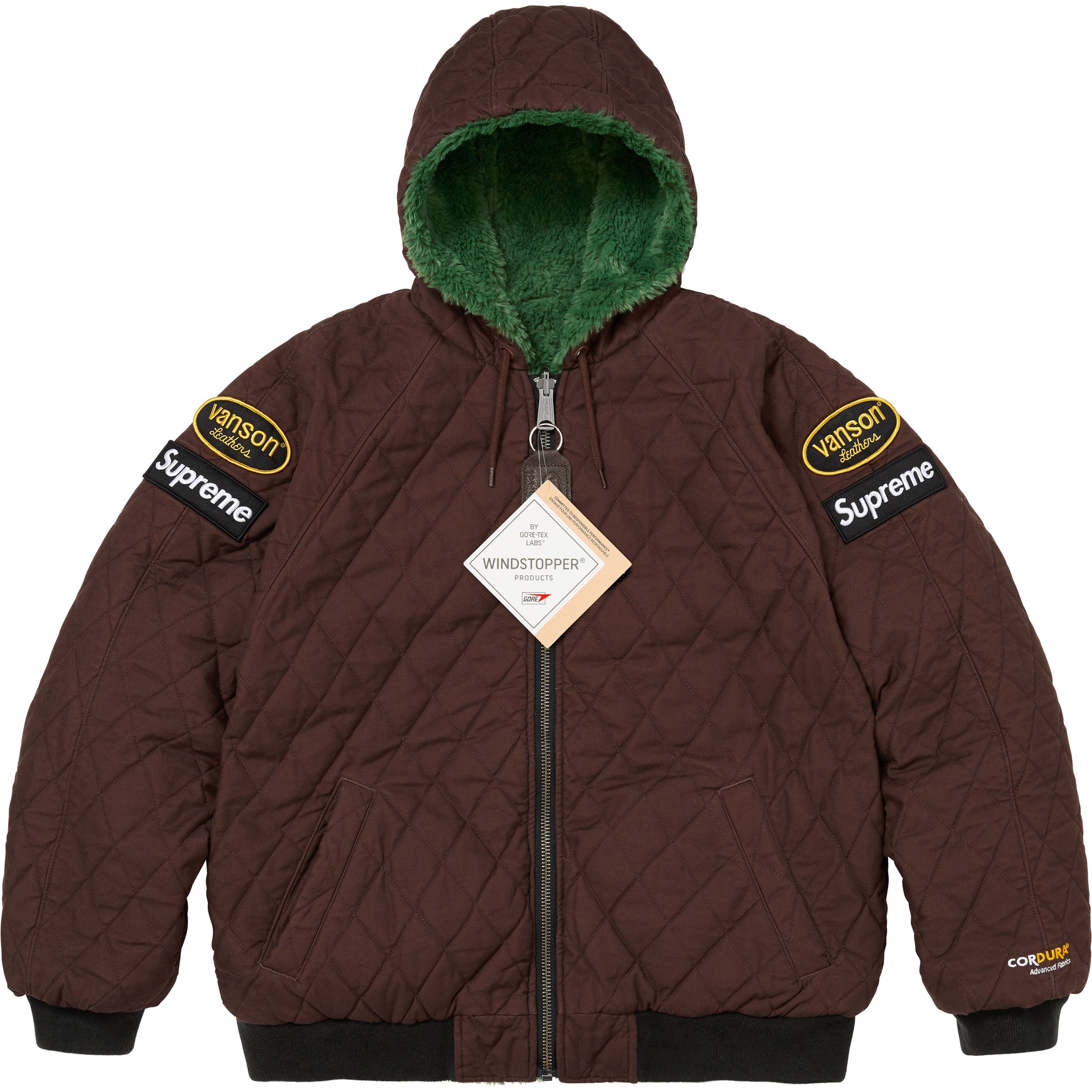Supreme®/Vanson Leathers® Reversible Quilted Hooded Jacket
