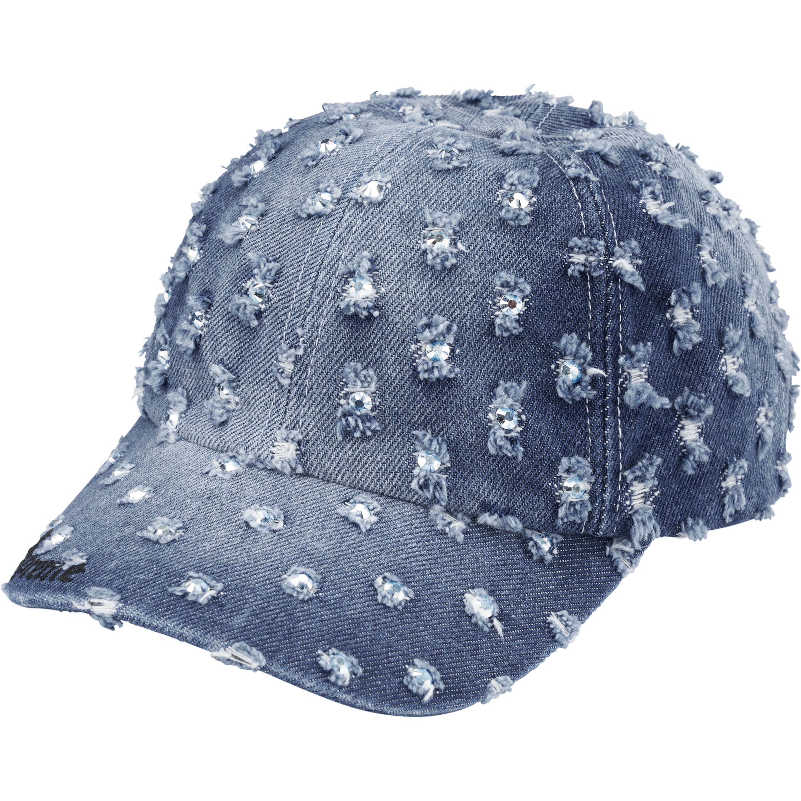 Hole Punch Rhinestone Denim 6-Panel